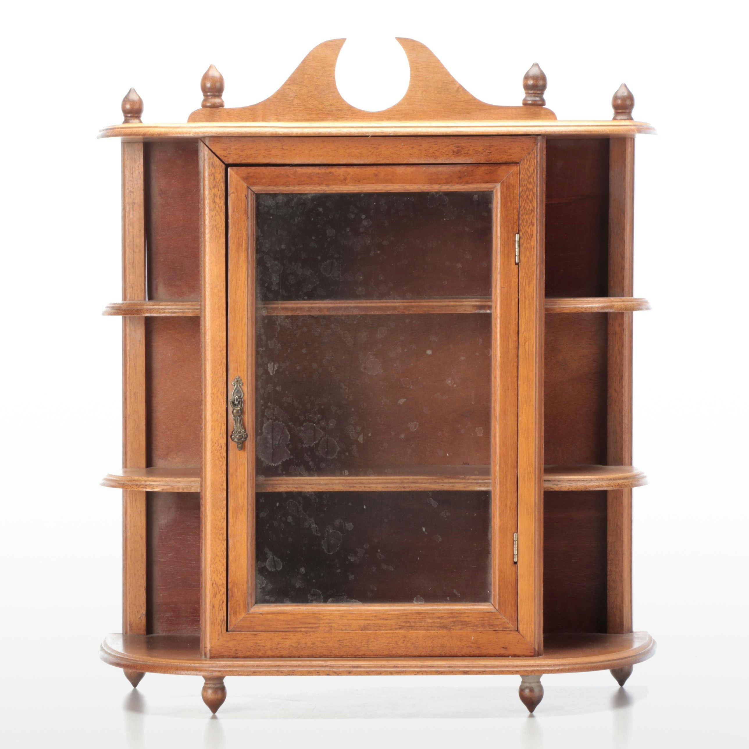 Federal Style Hardwood and Glass Wall-Mount Display Cabinet