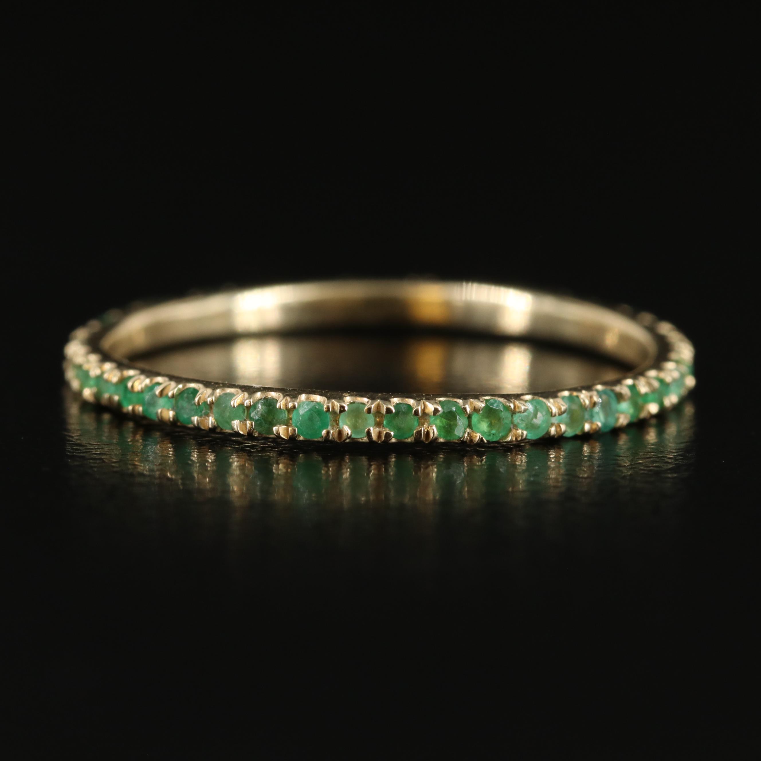 10K Emerald Eternity Band