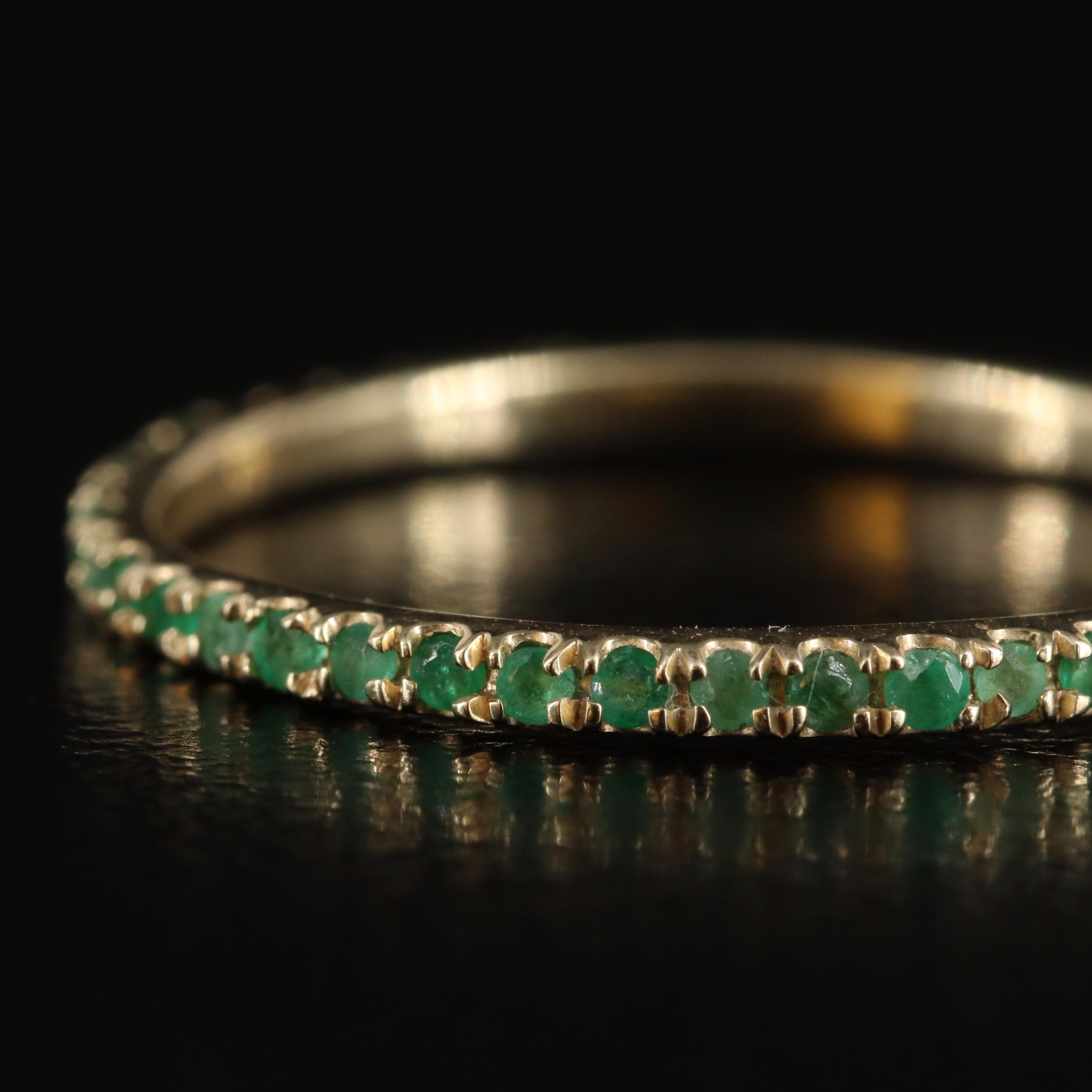 10K Emerald Eternity Band