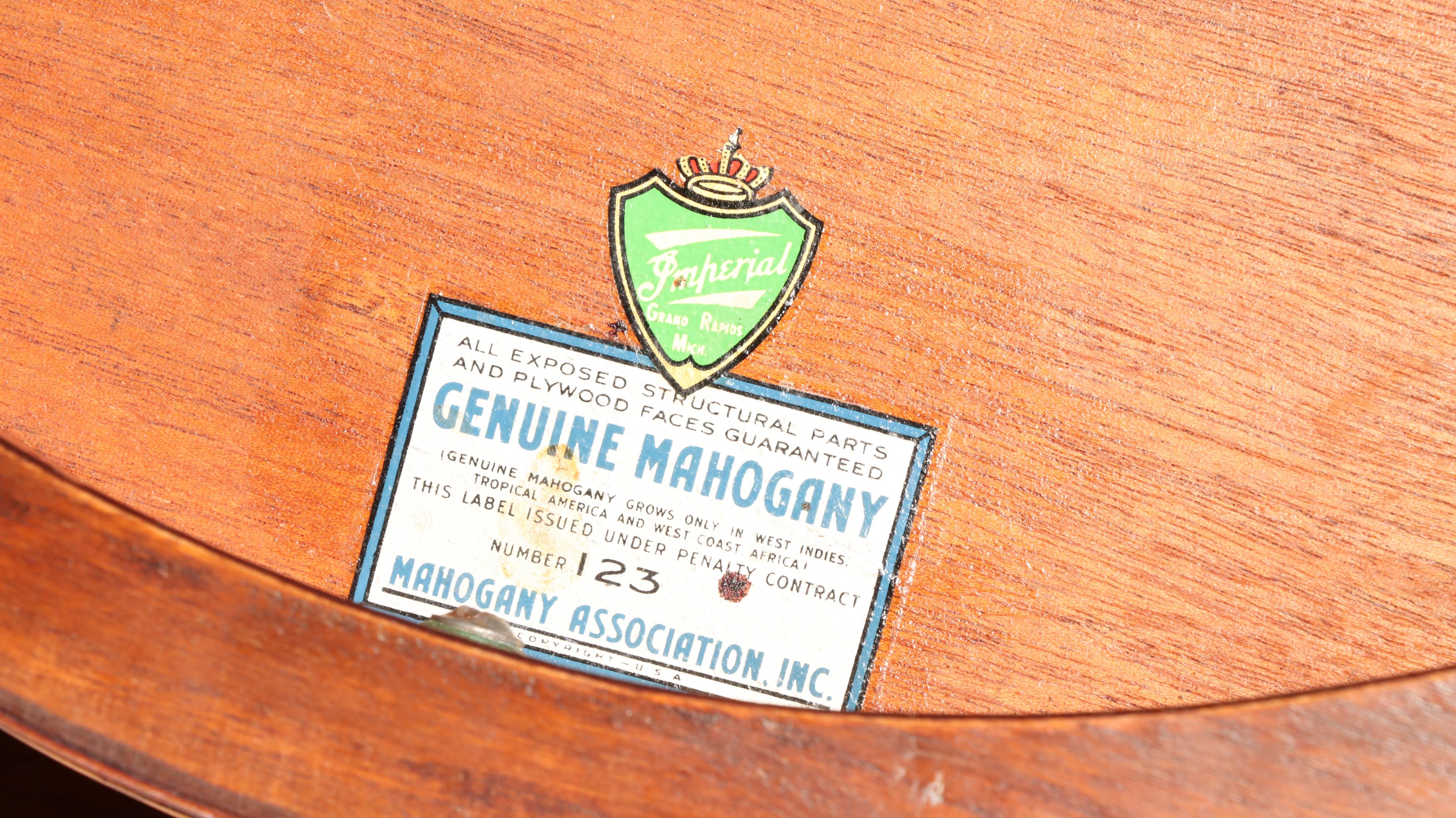 Pair of Imperial Furniture Federal Style Mahogany Two-Drawer Side Tables