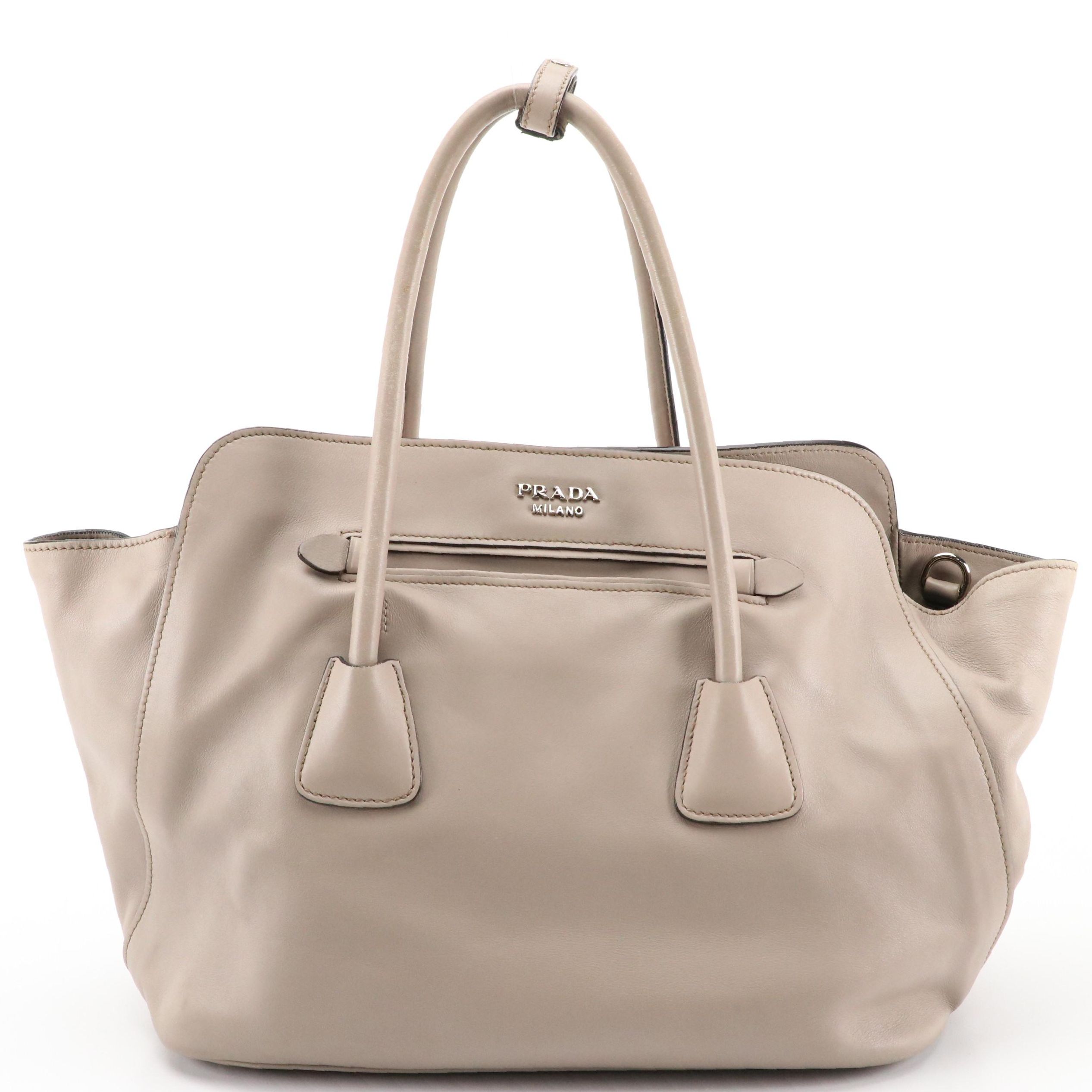 Prada Soft Calf Leather Tote Bag