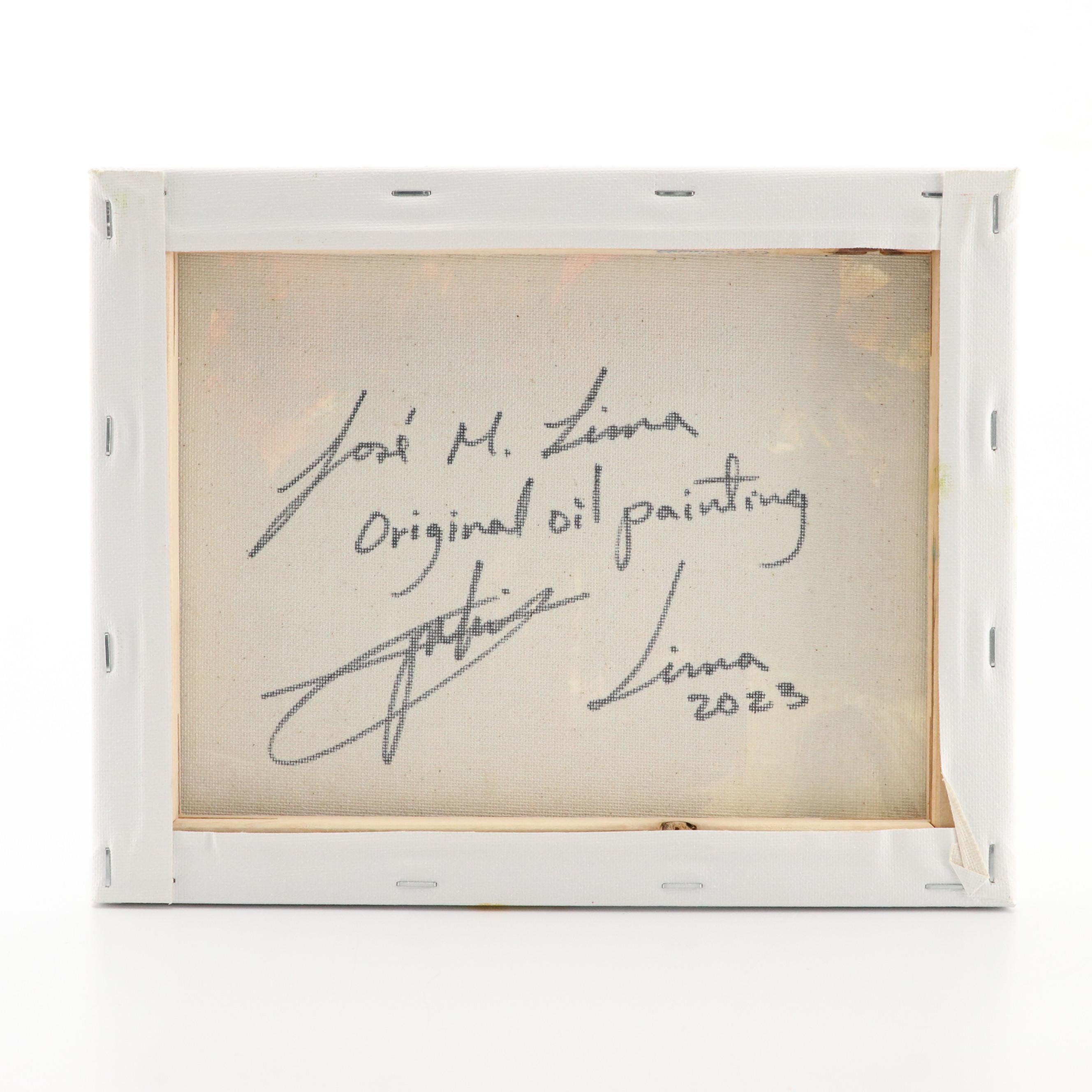 José M. Lima Floral Still Life Oil Painting, 2023