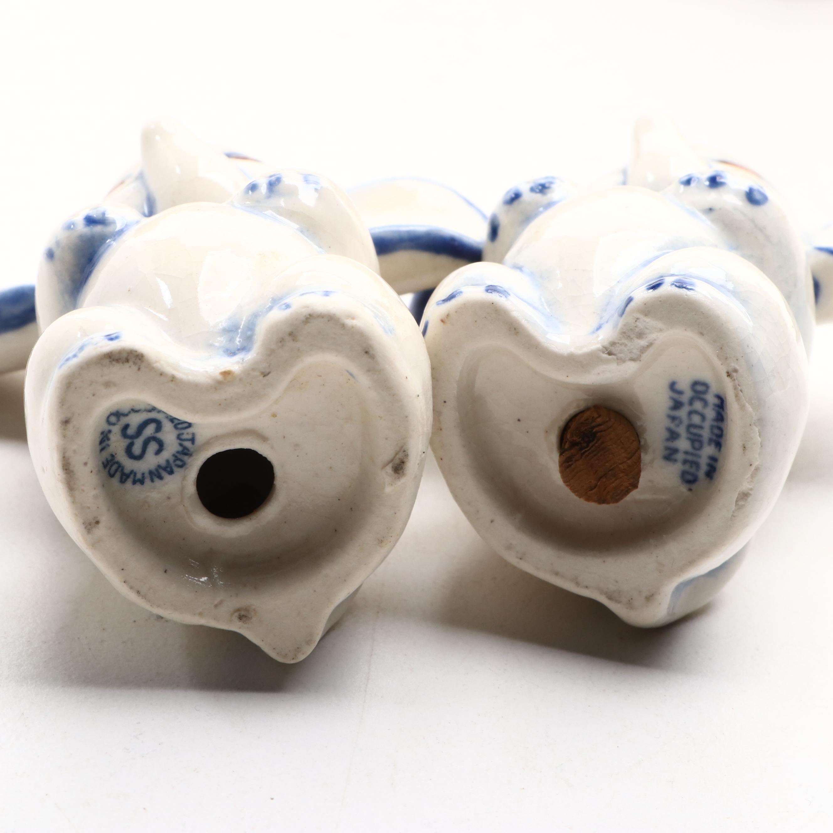 Ceramic Elephant Figurines and Shaker Sets