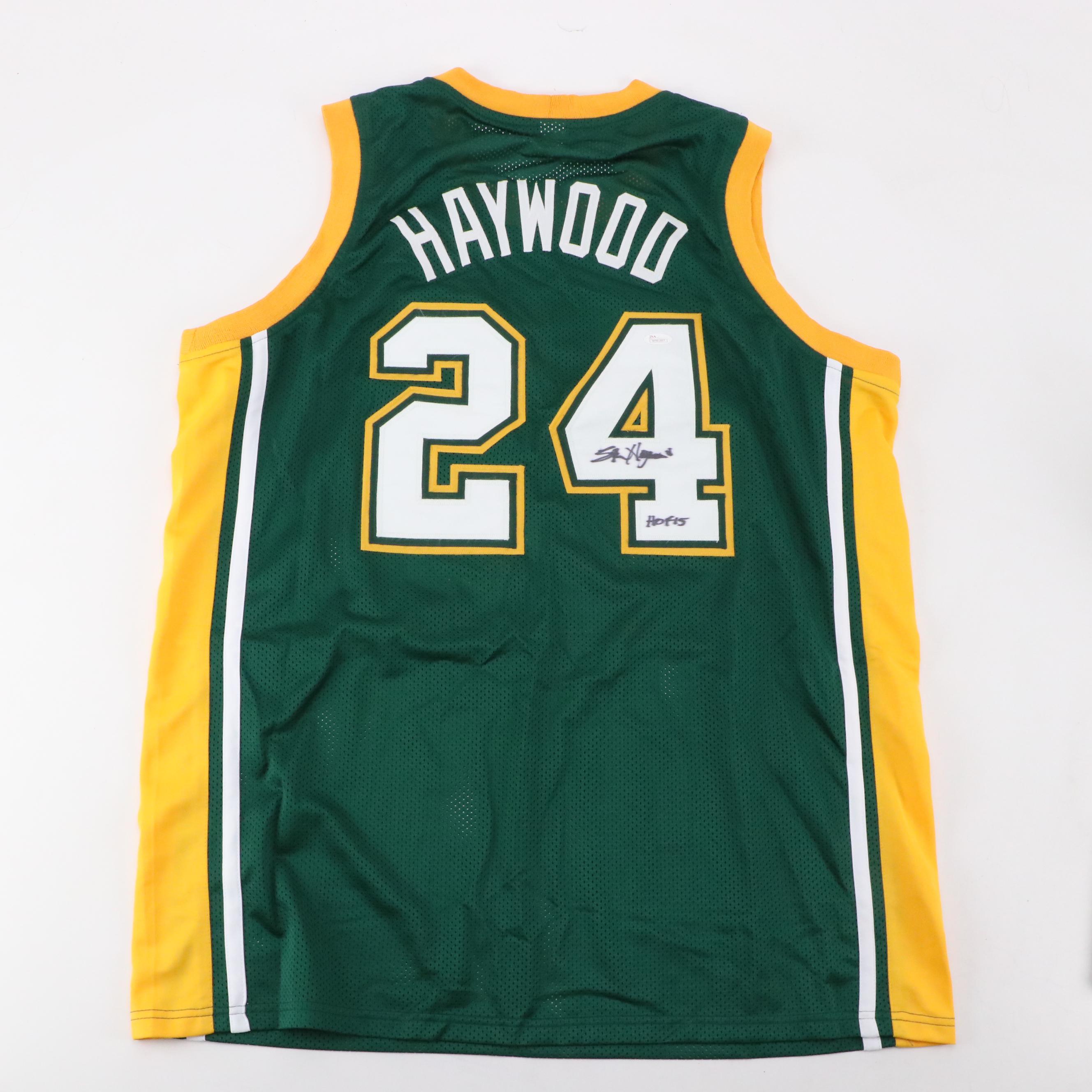 Spencer Haywood Signed Seattle SuperSonics Basketball Jersey