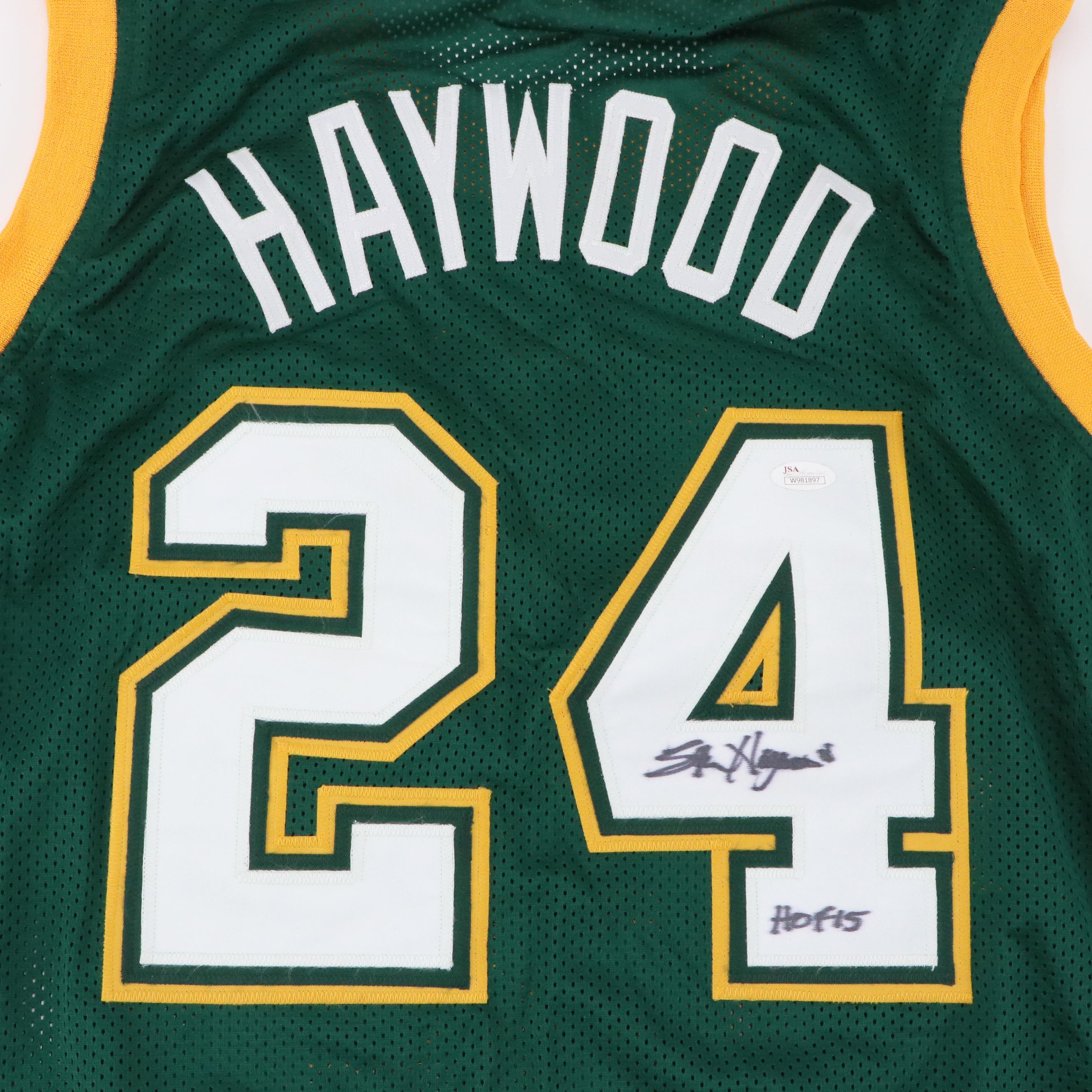 Spencer Haywood Signed Seattle SuperSonics Basketball Jersey