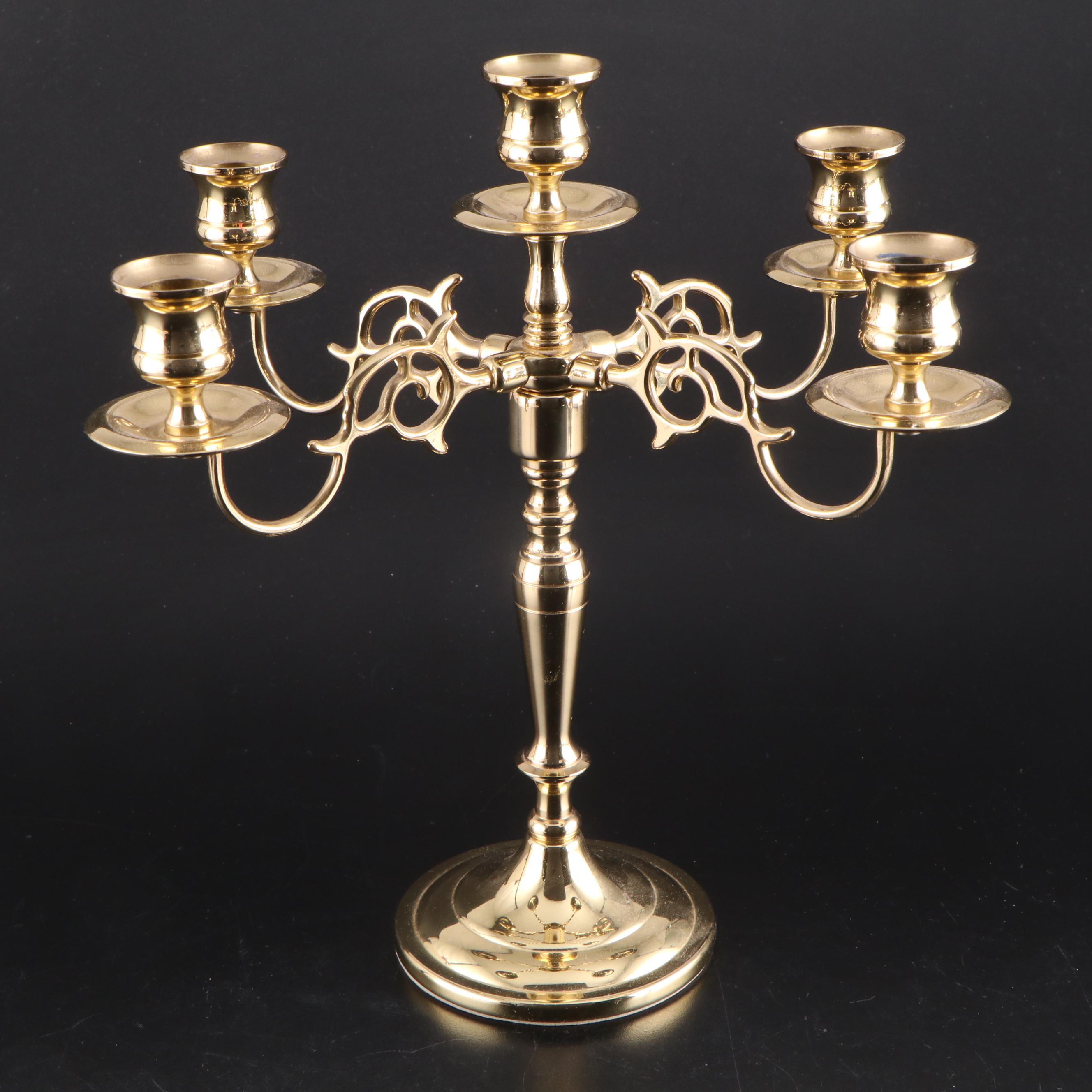 Baldwin and Other Lacquered Brass Candlesticks and Baldwin Candelabra