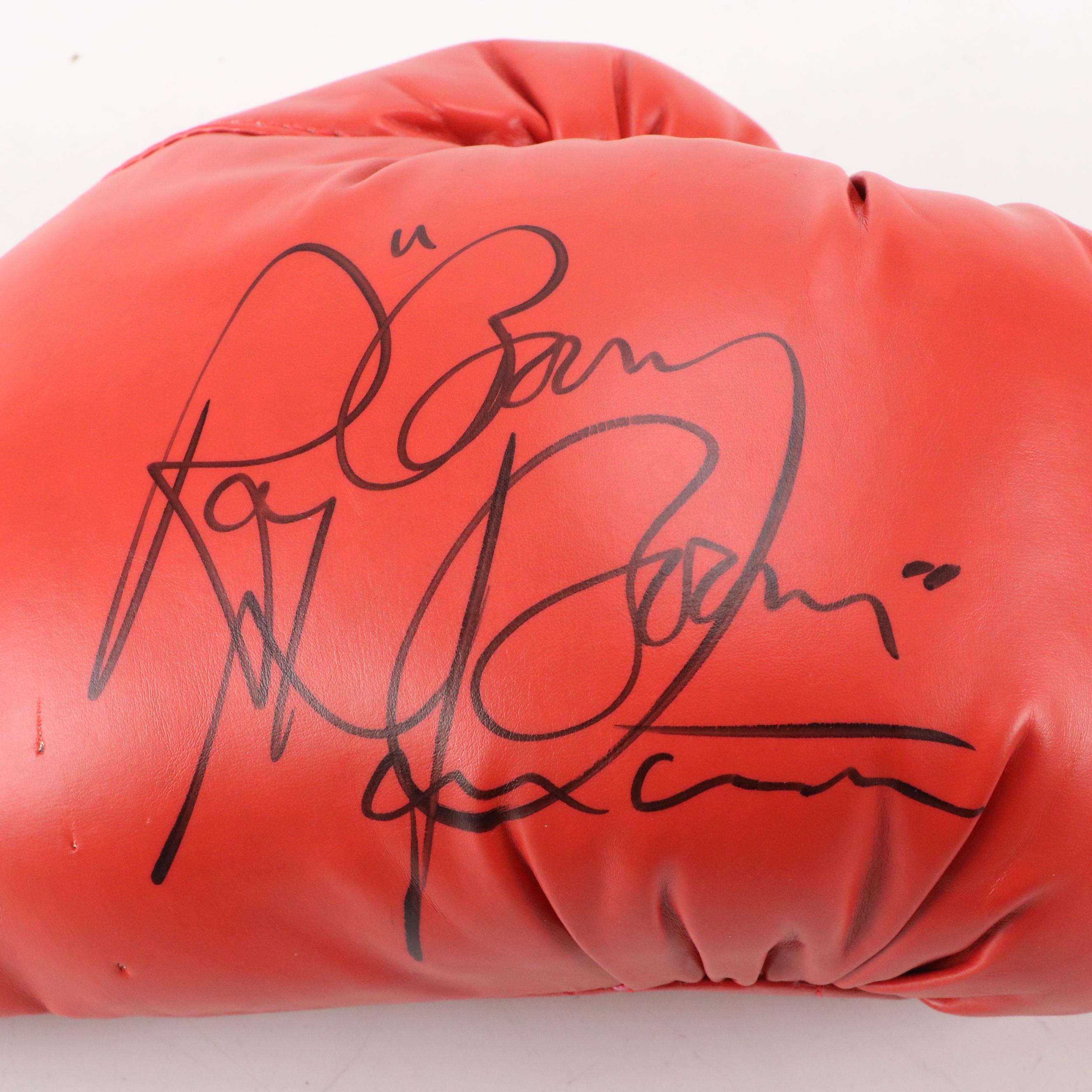 Roberto Duran, Boom Boom Mancini, and Earnie Shavers Signed Boxing Gloves