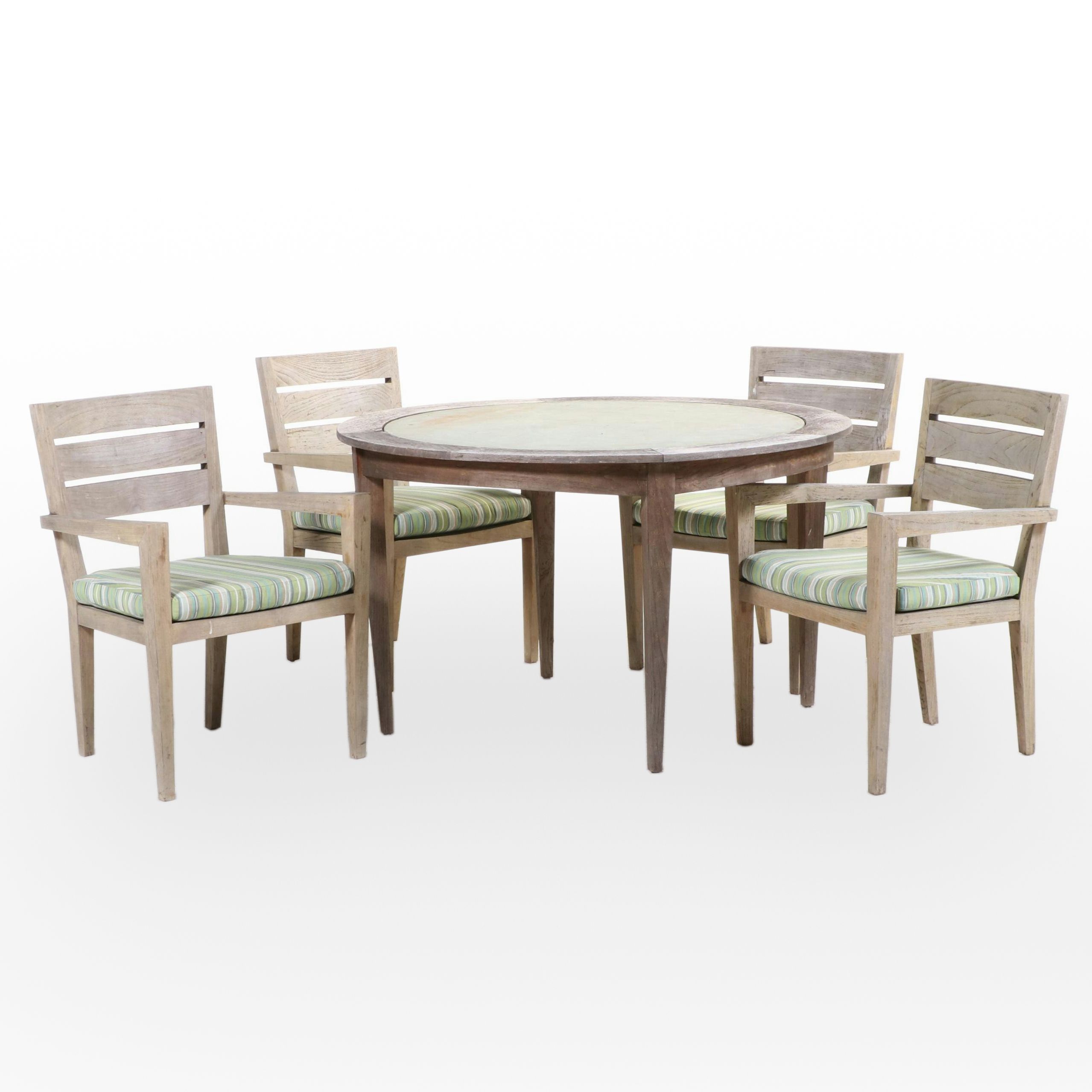Five-Piece Teak and Composite Top Patio Dining Set