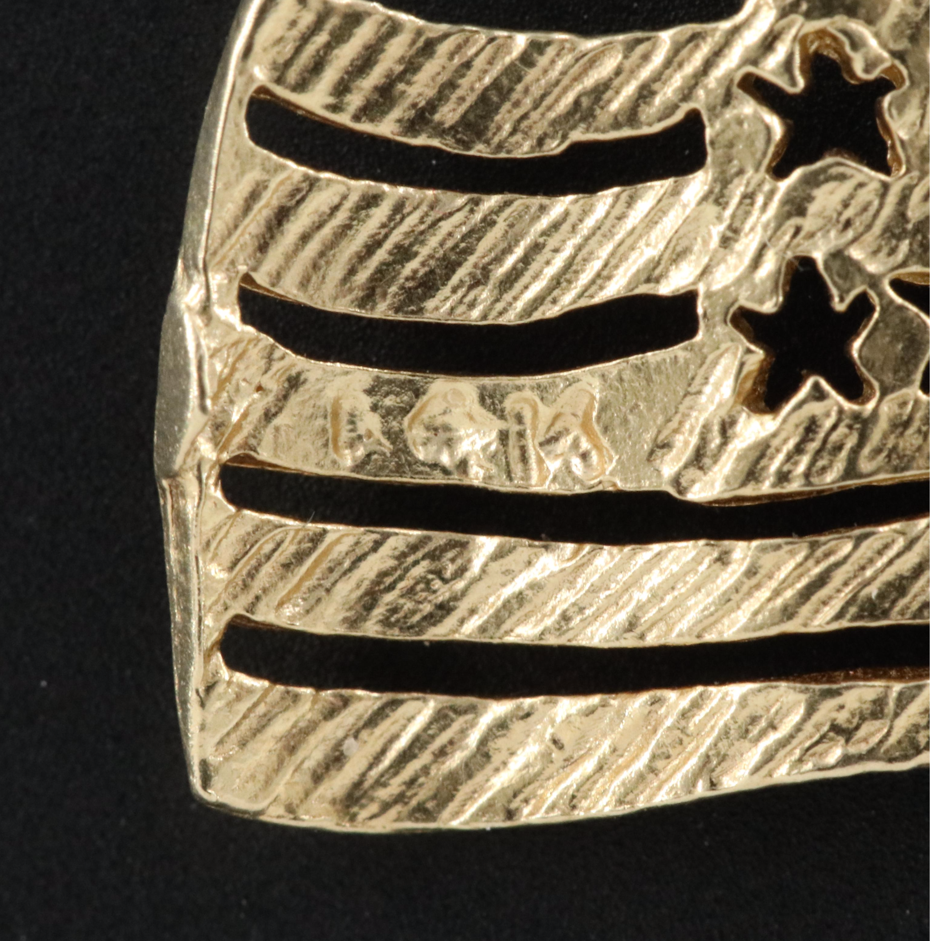 14K American Flag Pendant