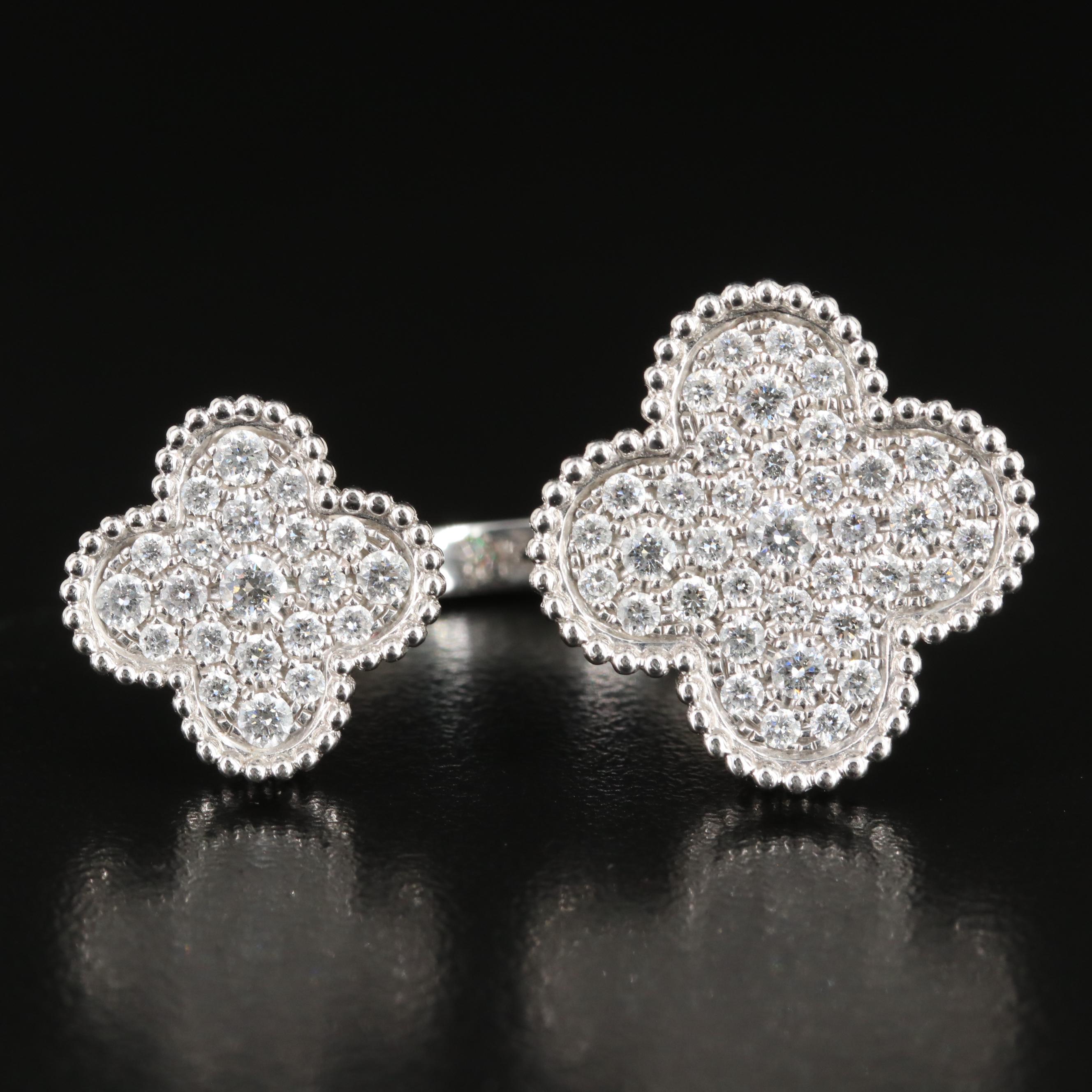 Van Cleef & Arpels "Magic Alhambra" 18K 1.59 CTW Diamond Between the Finger Ring