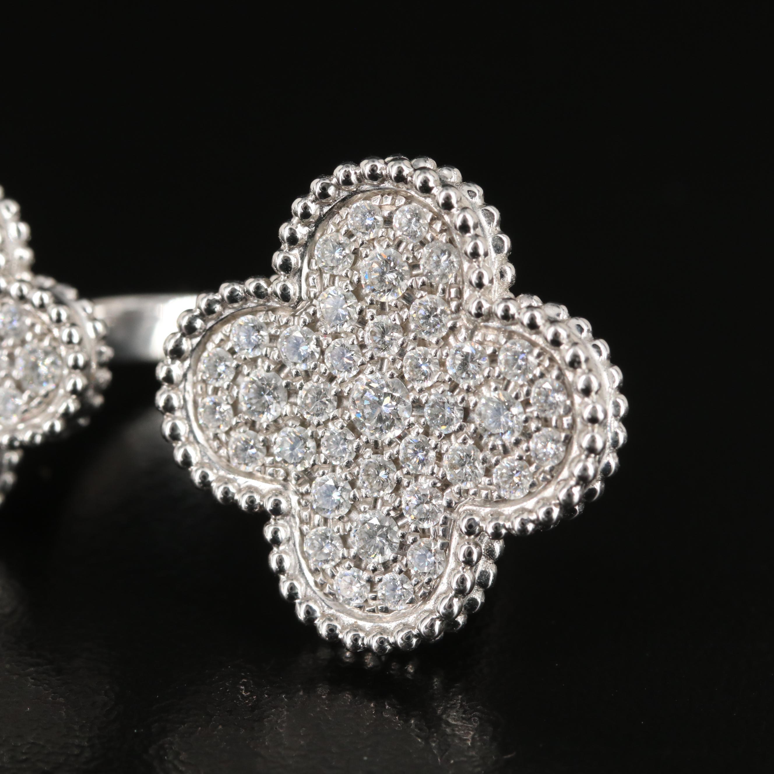 Van Cleef & Arpels "Magic Alhambra" 18K 1.59 CTW Diamond Between the Finger Ring