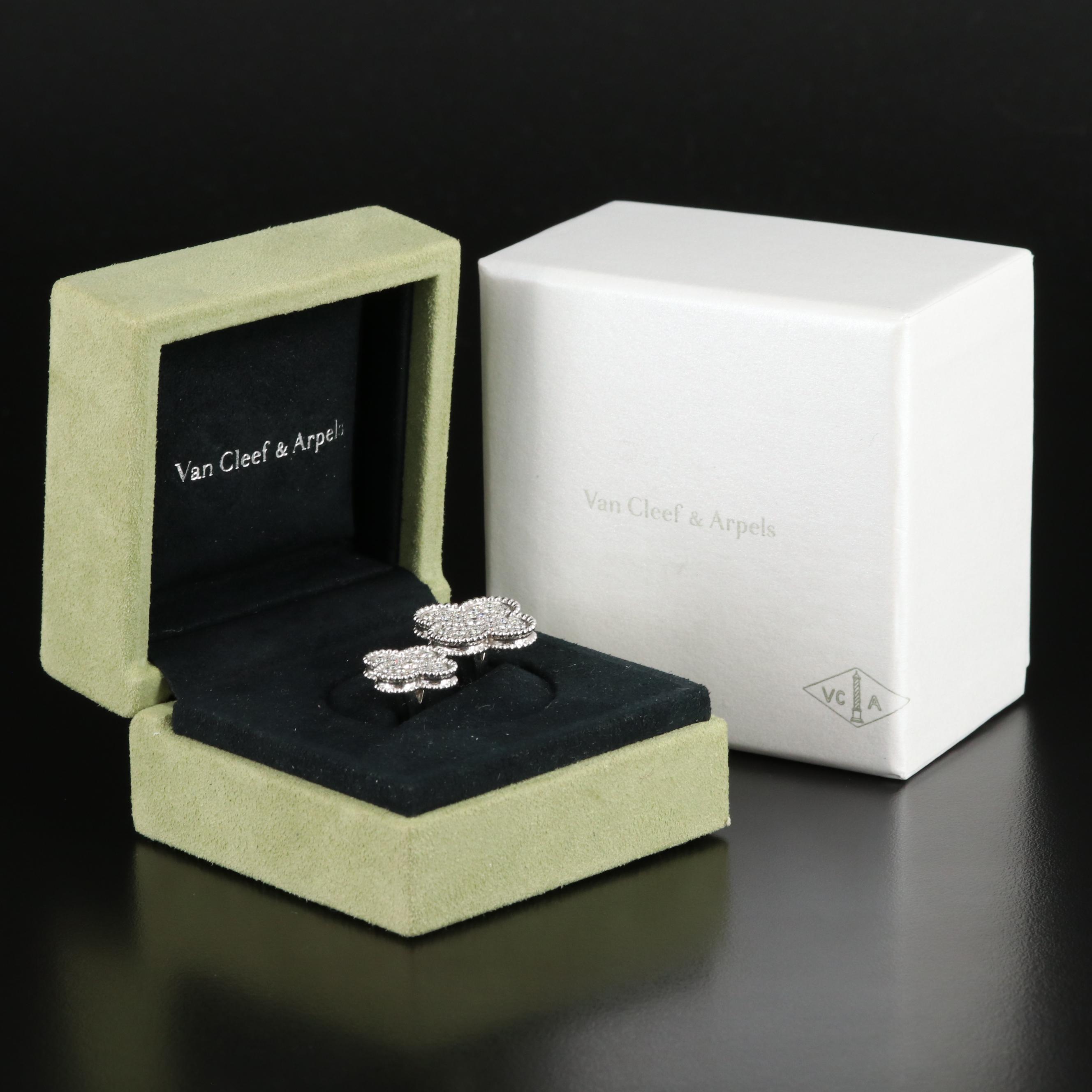 Van Cleef & Arpels "Magic Alhambra" 18K 1.59 CTW Diamond Between the Finger Ring