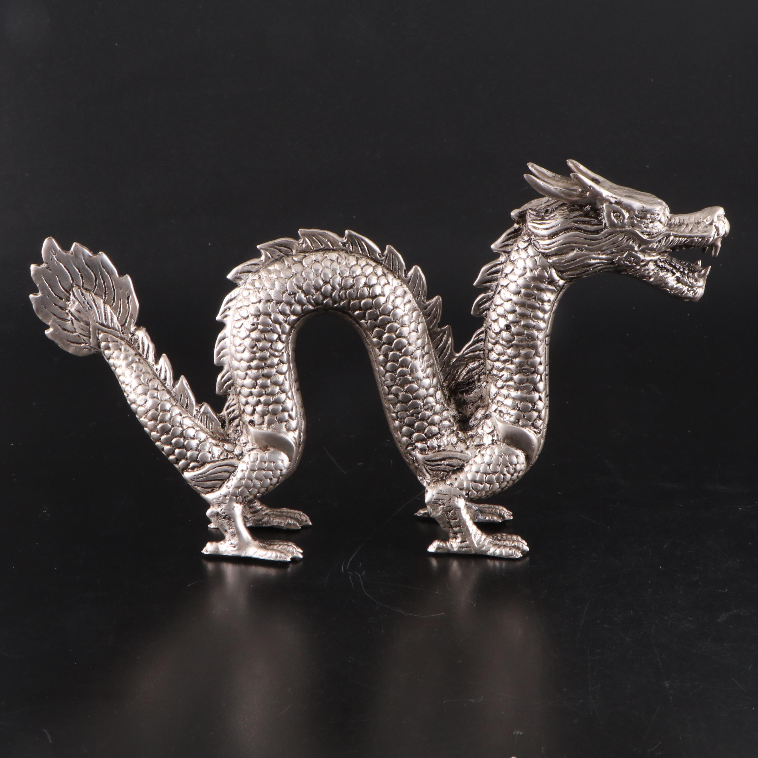 Chinese Cast Metal Dragon Figurine