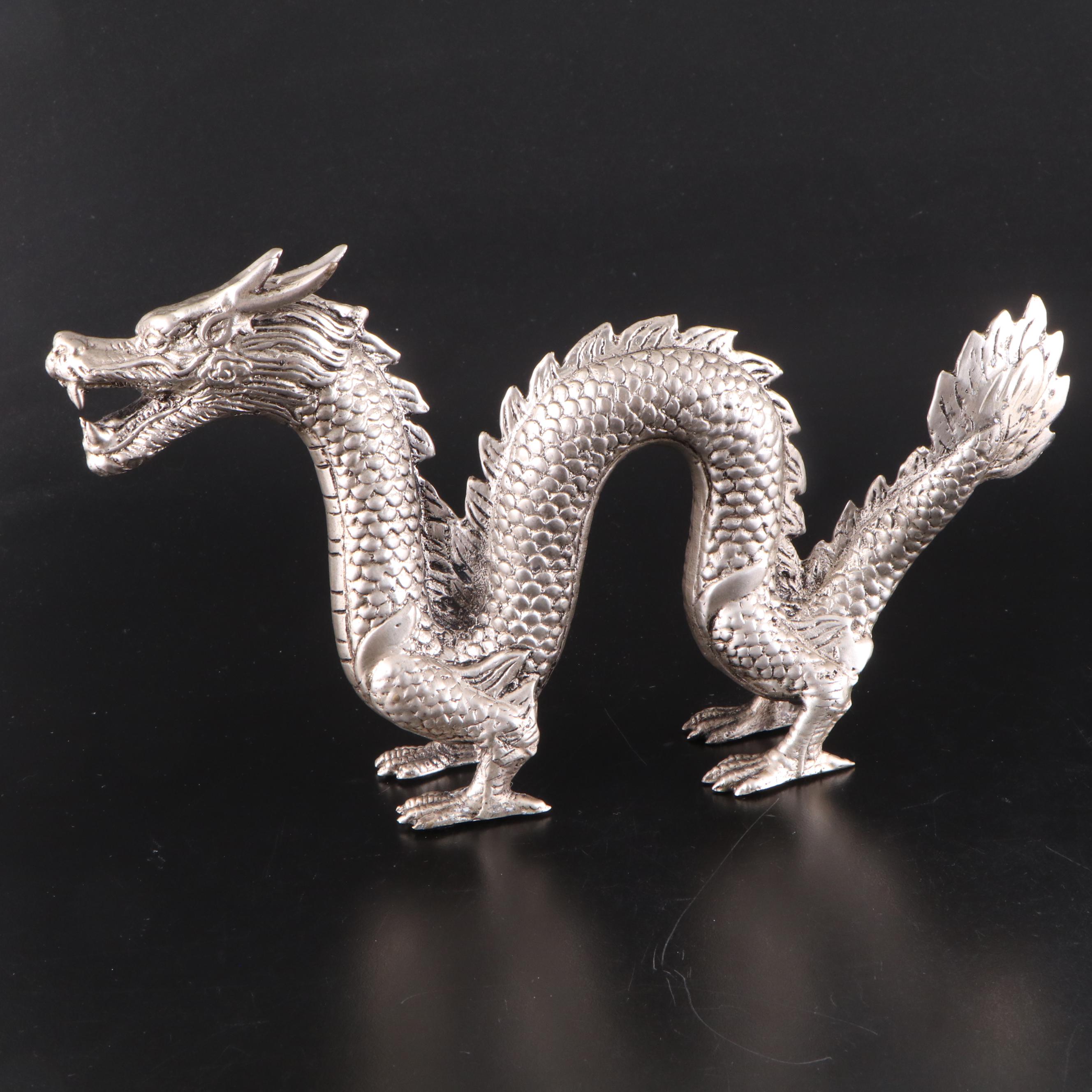Chinese Cast Metal Dragon Figurine