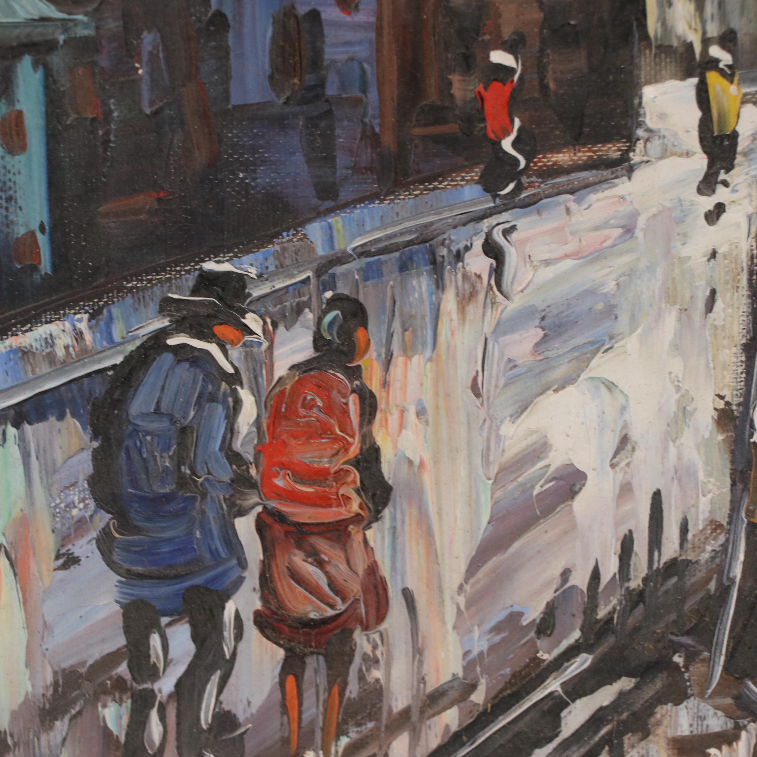 Gay Candelis European Street Scene Oil Painting