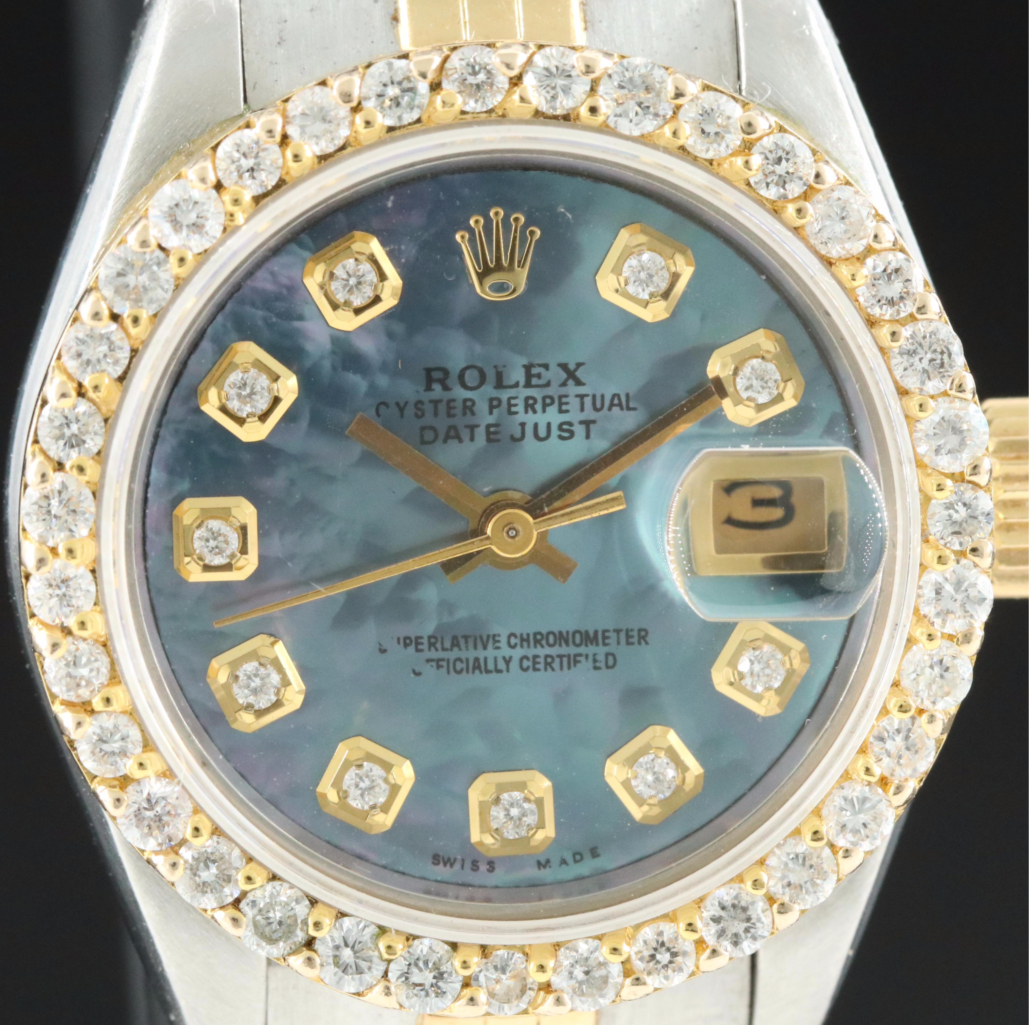 1984 Rolex Custom Diamond Dial and Bezel Datejust Watch