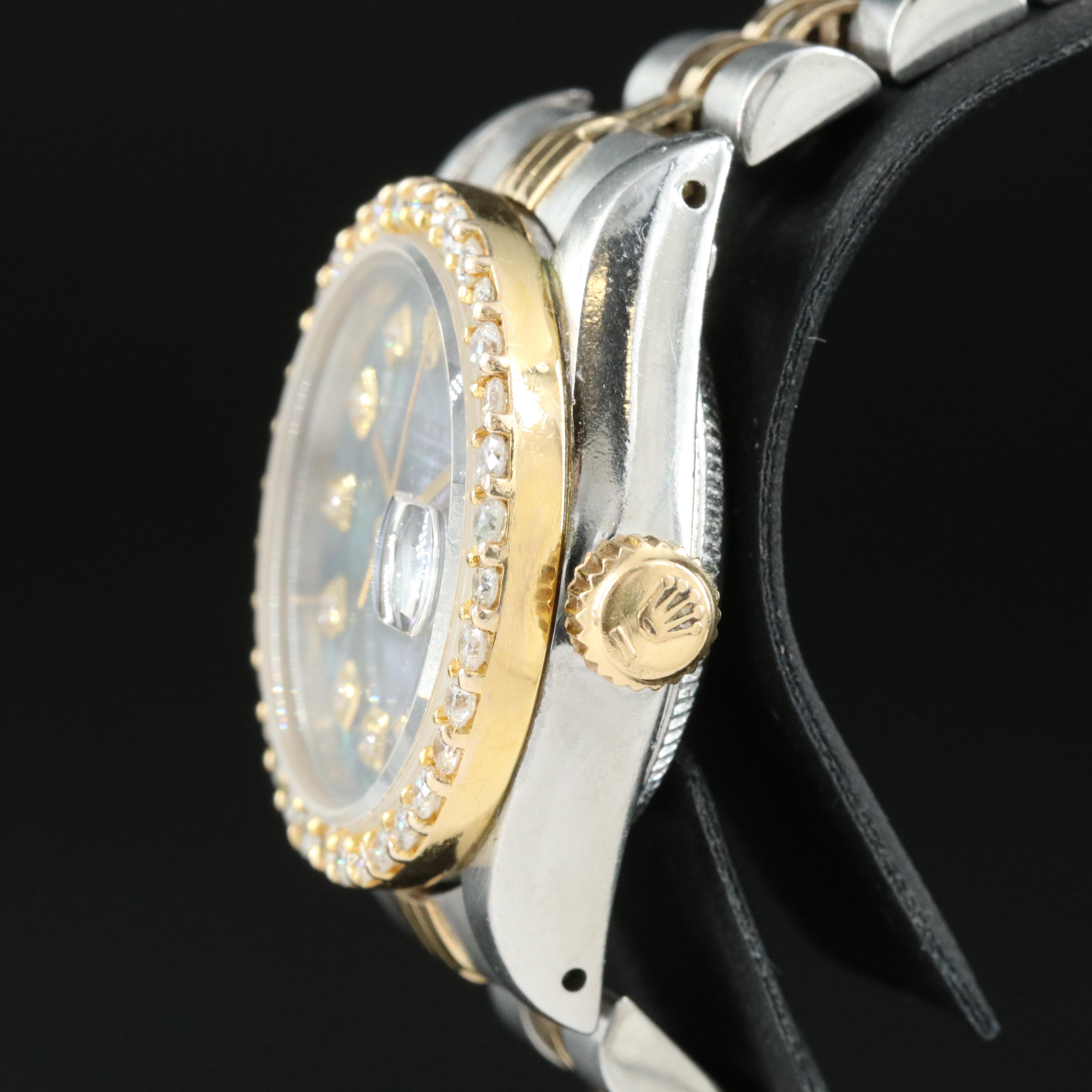 1984 Rolex Custom Diamond Dial and Bezel Datejust Watch