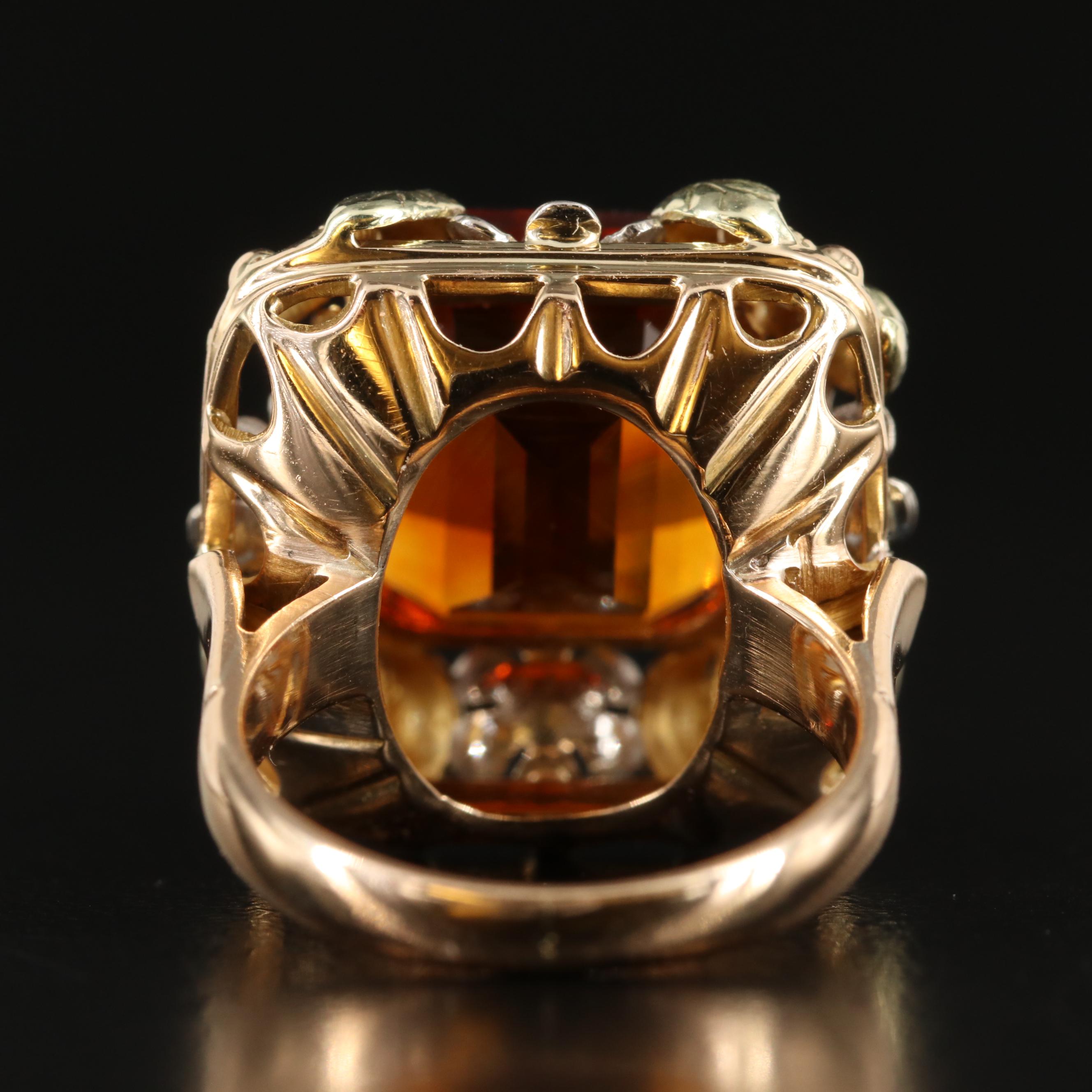 18K Citrine Floral Ring