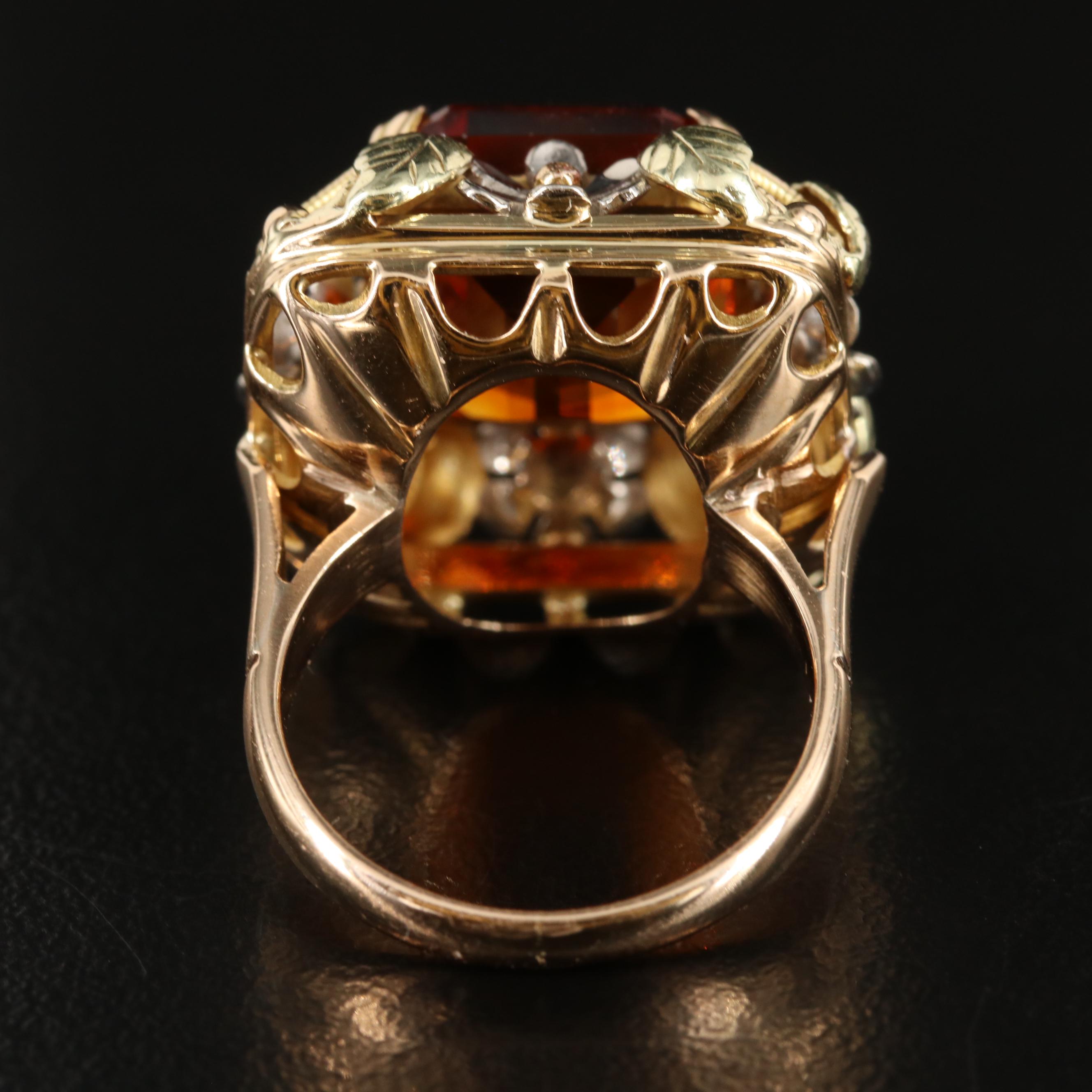 18K Citrine Floral Ring