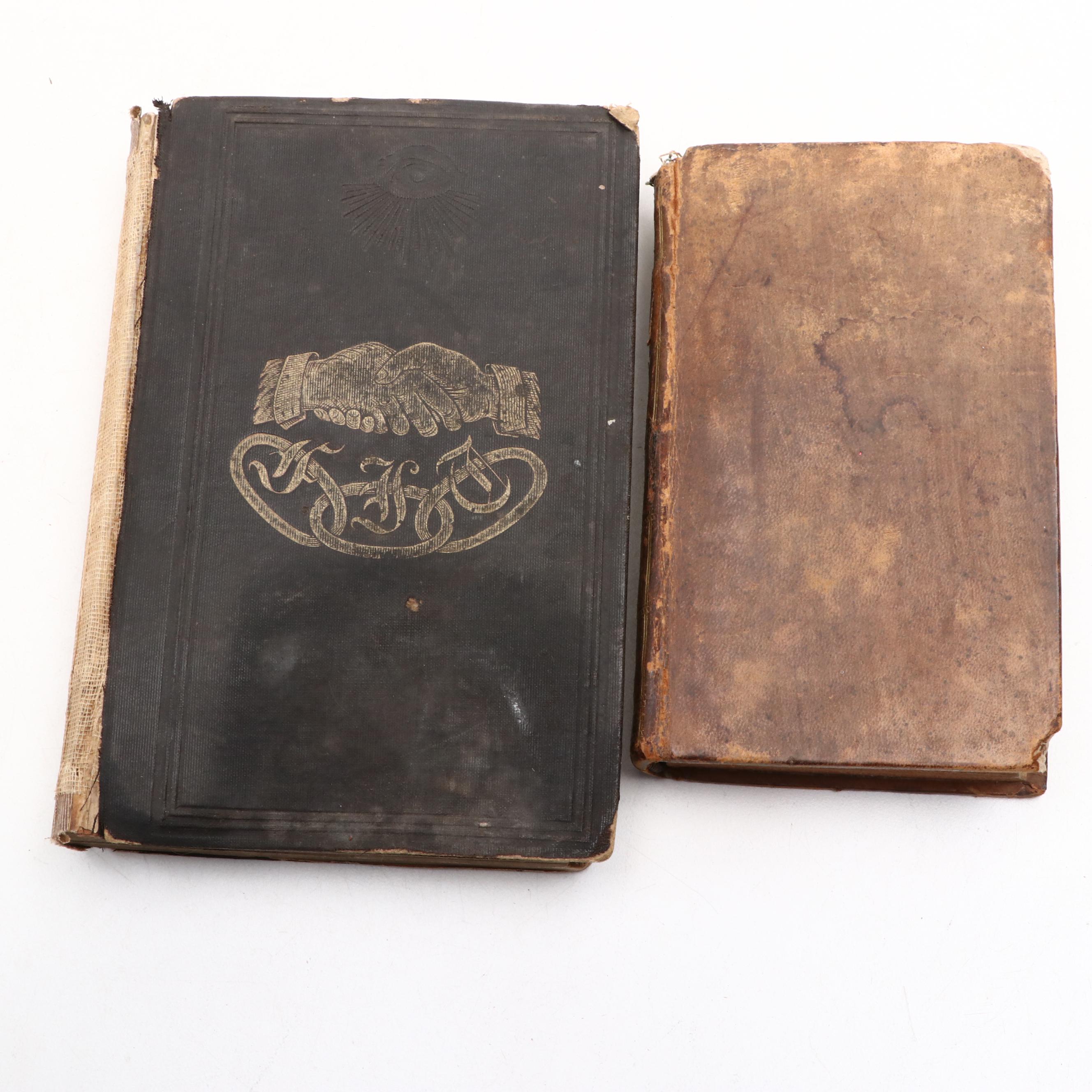 French "Semons de M. Massillon" with Odd Fellows Certificate Book and More