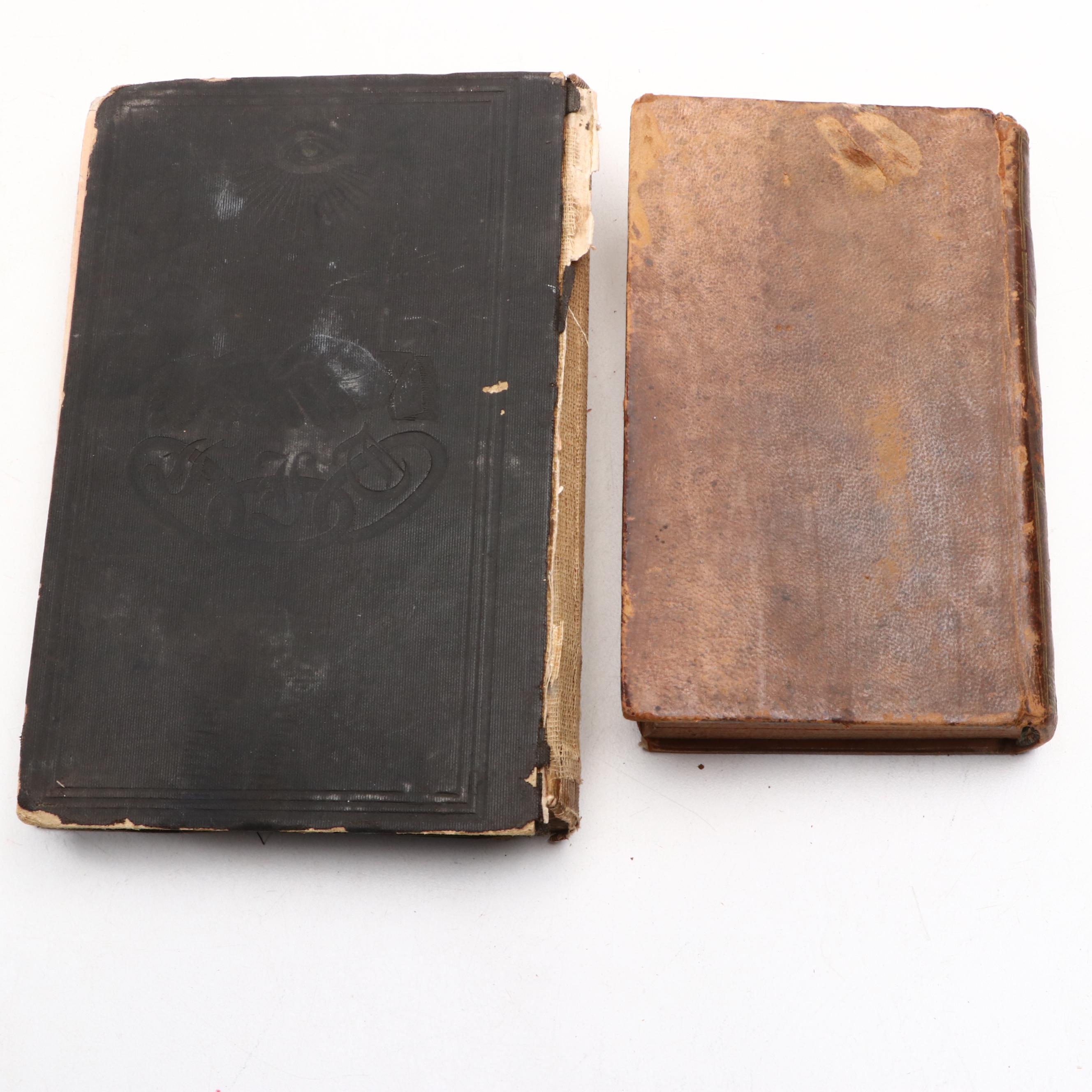 French "Semons de M. Massillon" with Odd Fellows Certificate Book and More