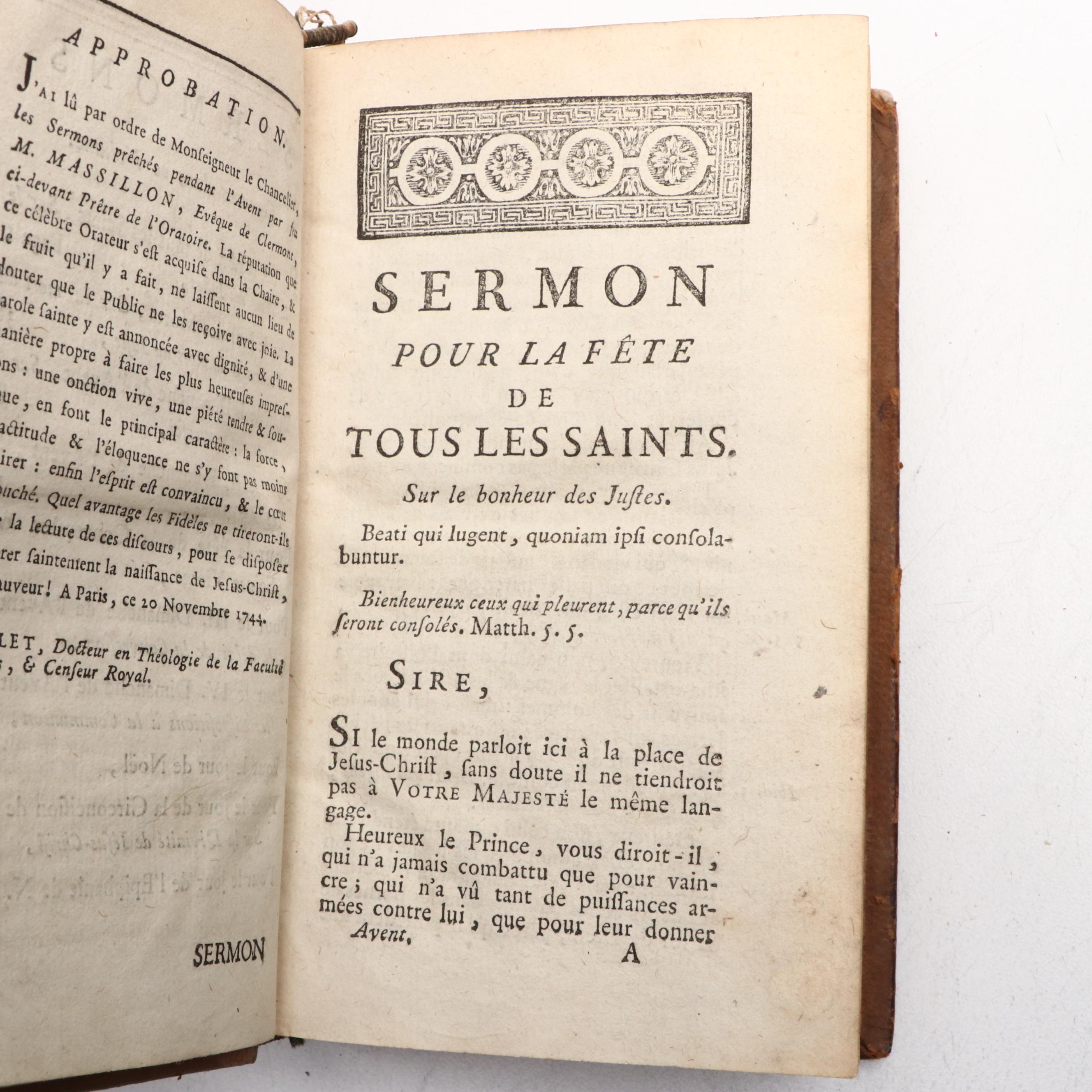 French "Semons de M. Massillon" with Odd Fellows Certificate Book and More