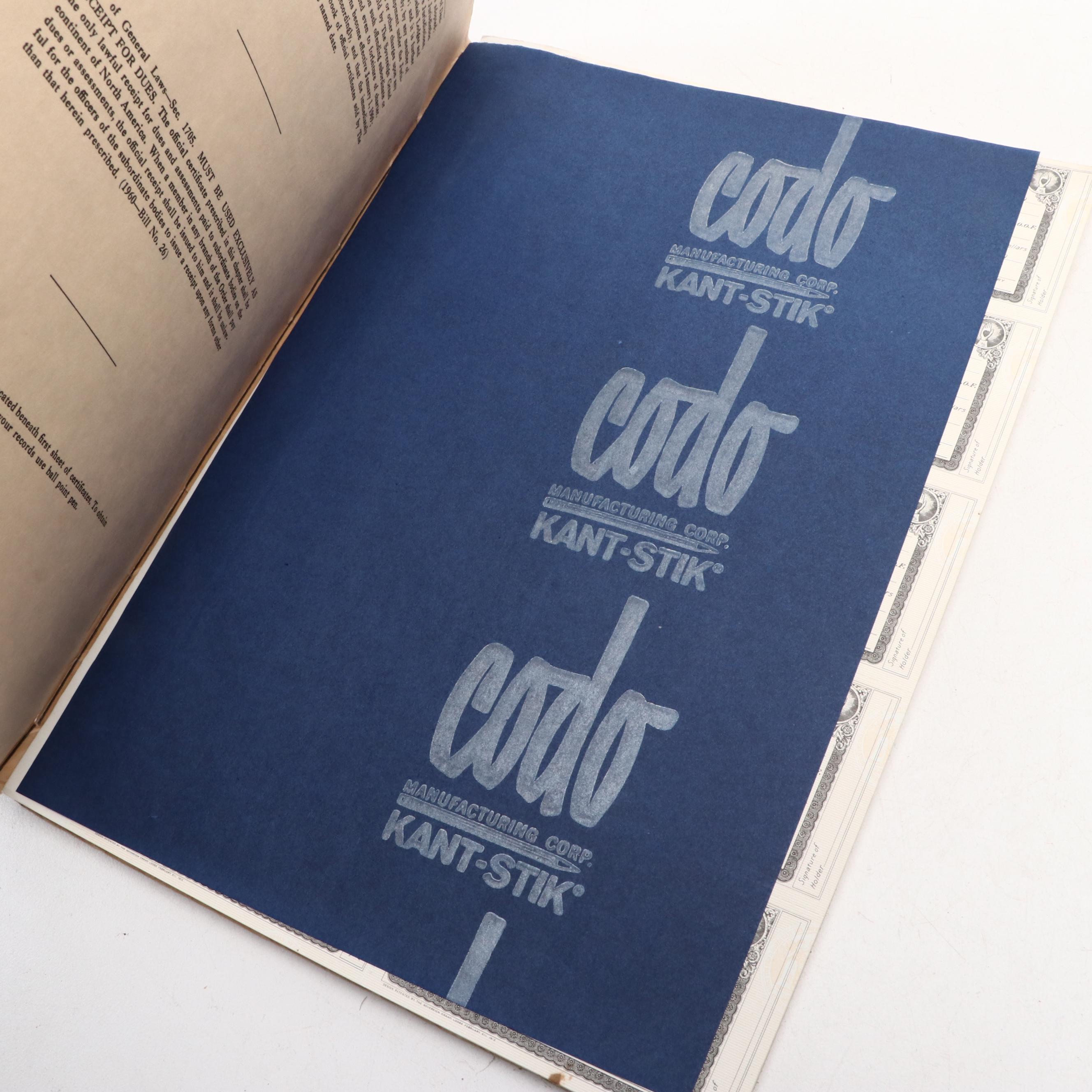 French "Semons de M. Massillon" with Odd Fellows Certificate Book and More