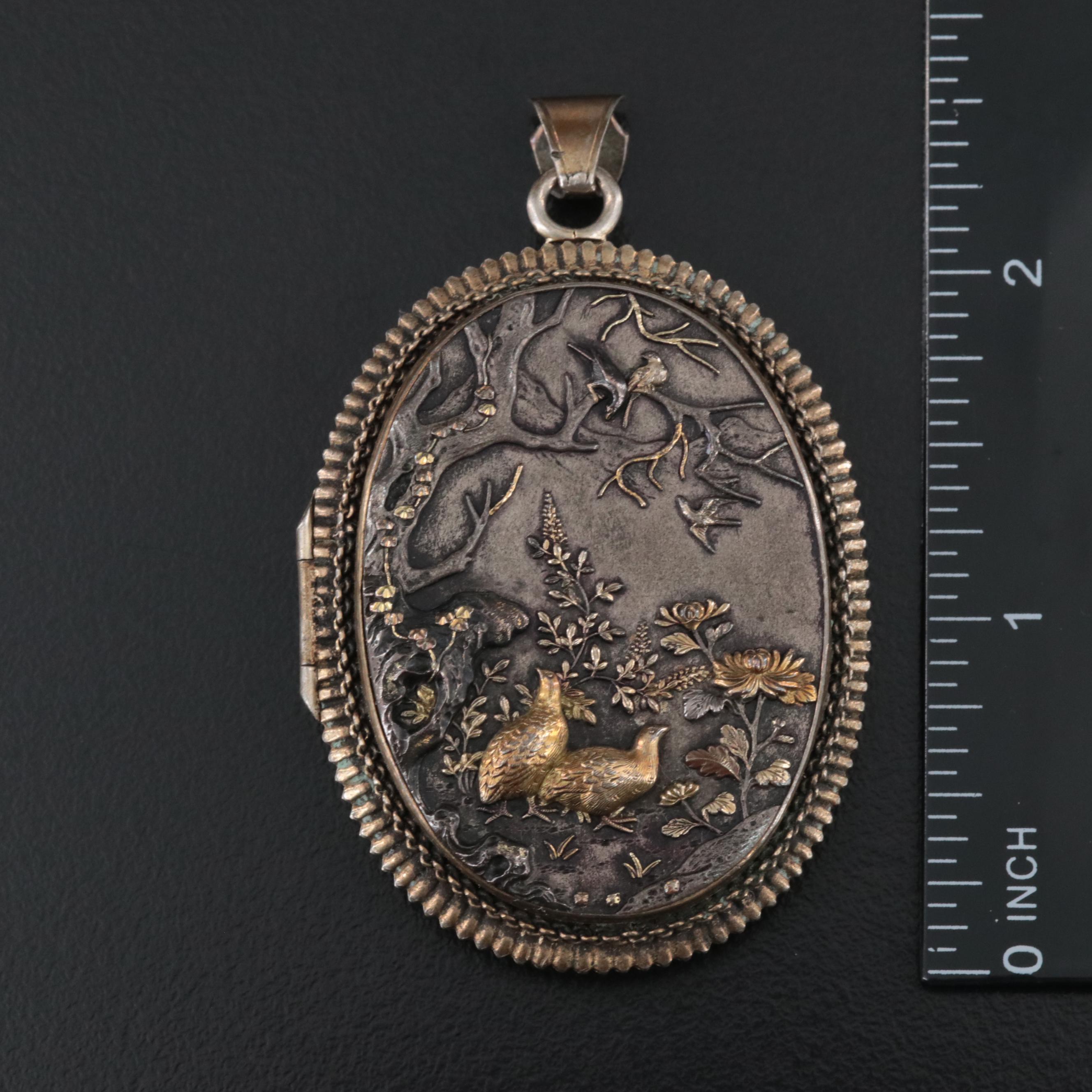 Antique Japanese Shakudo Locket