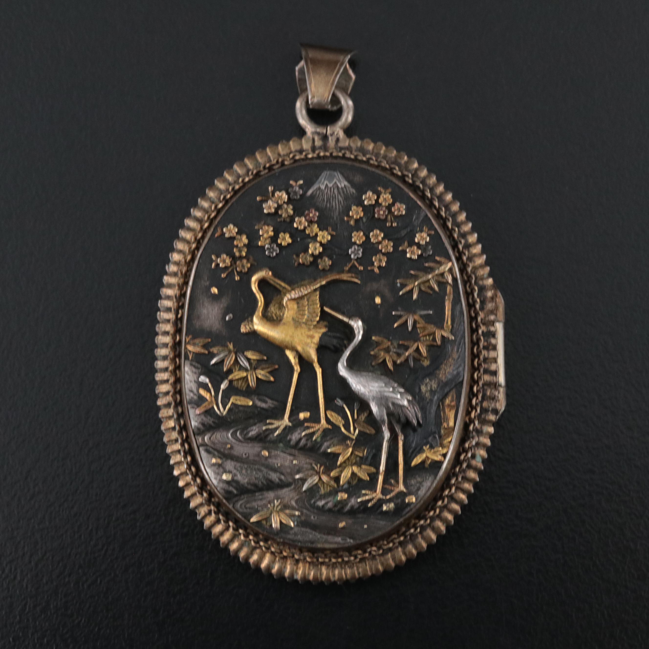 Antique Japanese Shakudo Locket