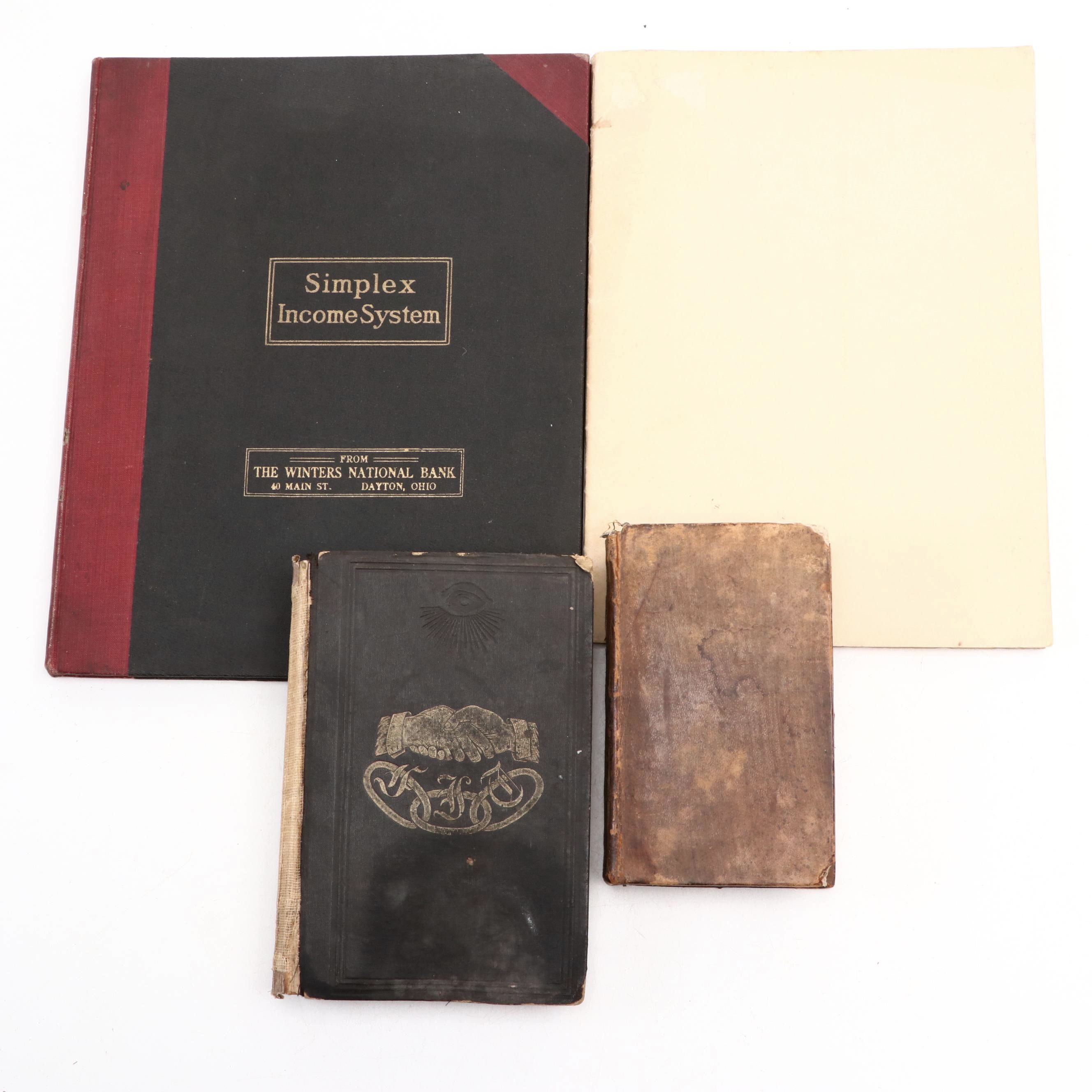 French "Semons de M. Massillon" with Odd Fellows Certificate Book and More