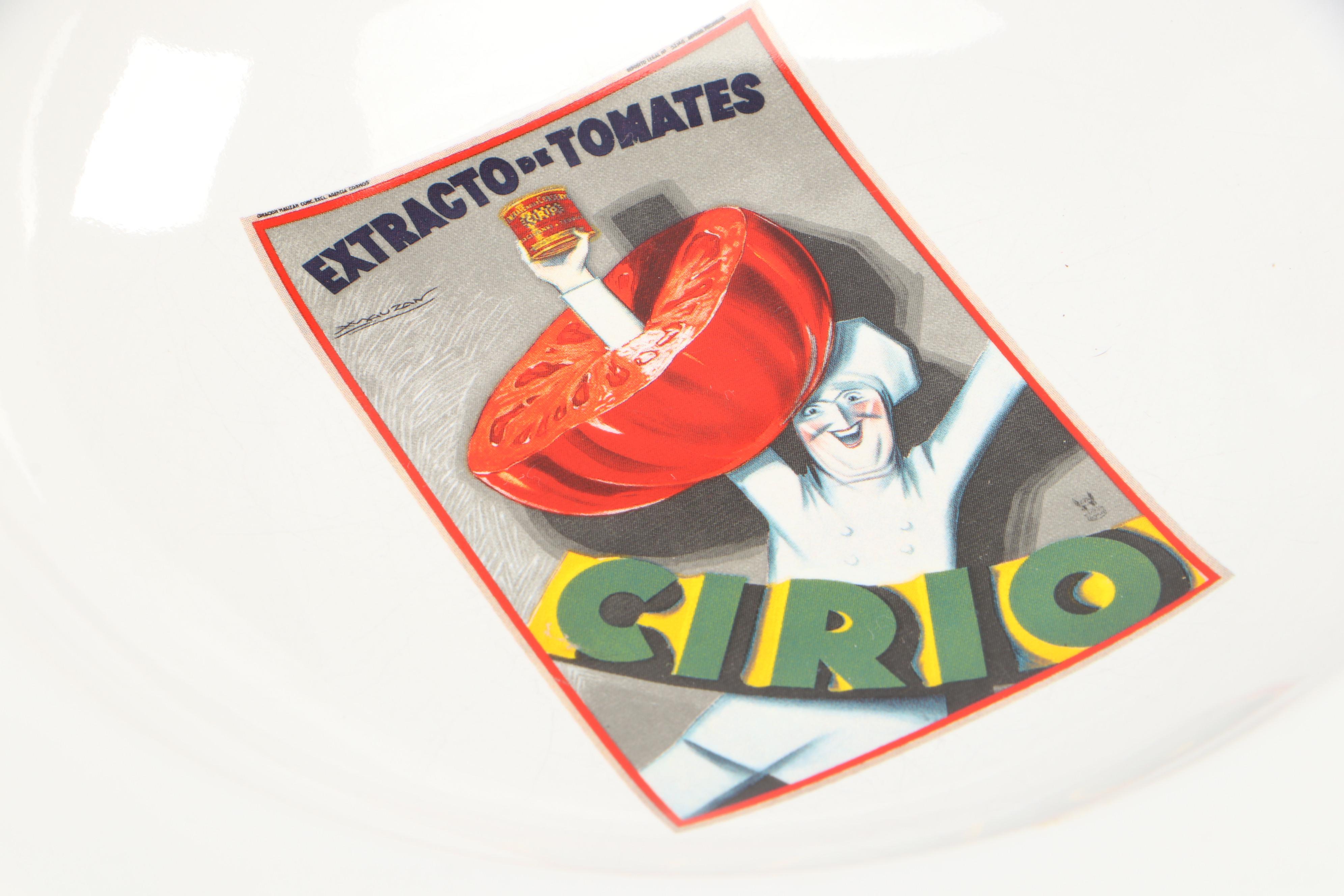 Pottery Barn "Vintage Pasta" Bowls with "Vintage Cocktail" Ceramic Plates