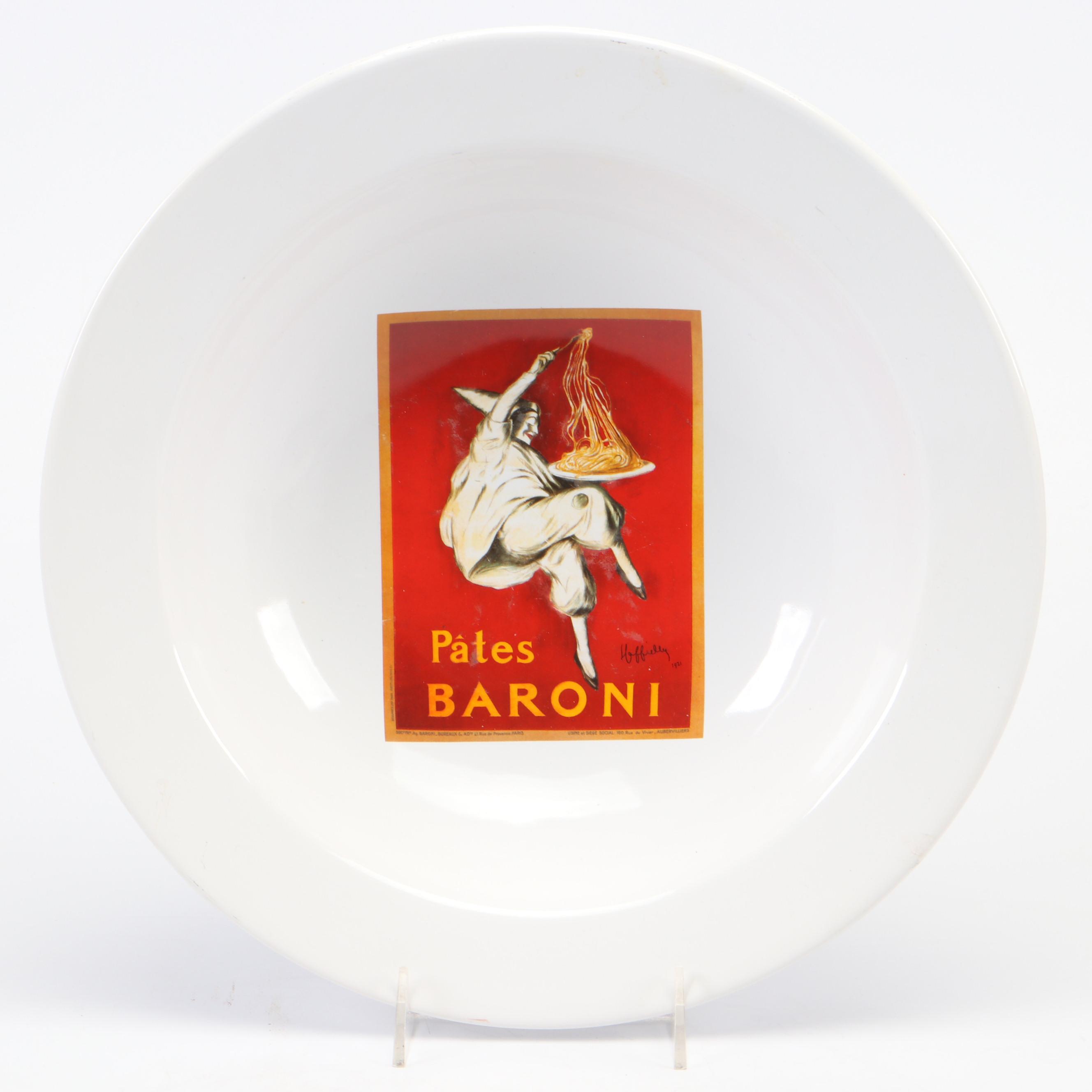 Pottery Barn "Vintage Pasta" Bowls with "Vintage Cocktail" Ceramic Plates