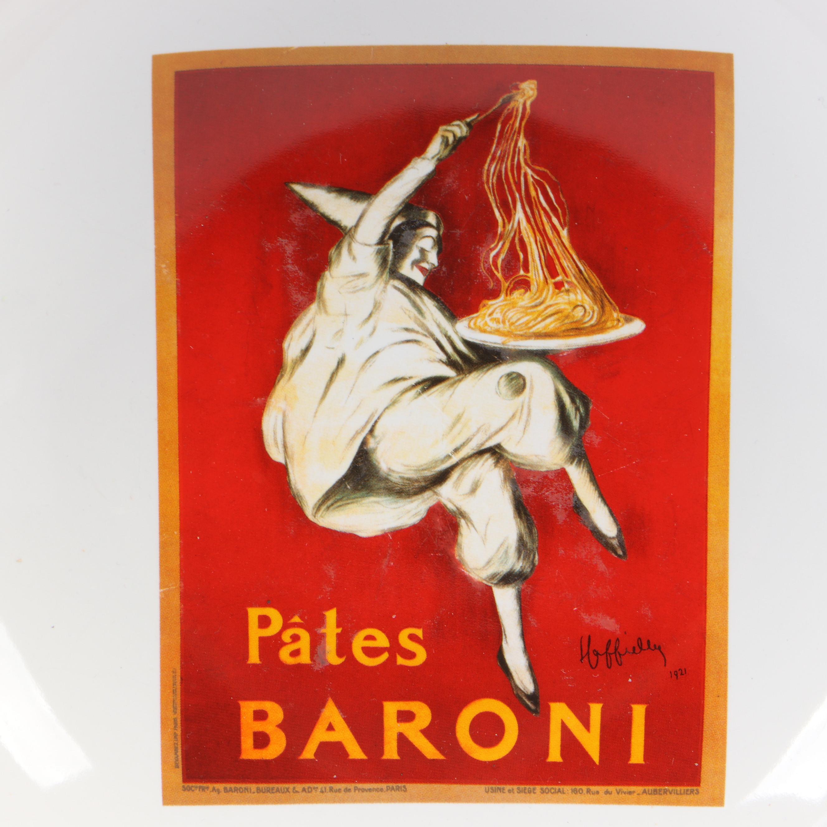 Pottery Barn "Vintage Pasta" Bowls with "Vintage Cocktail" Ceramic Plates