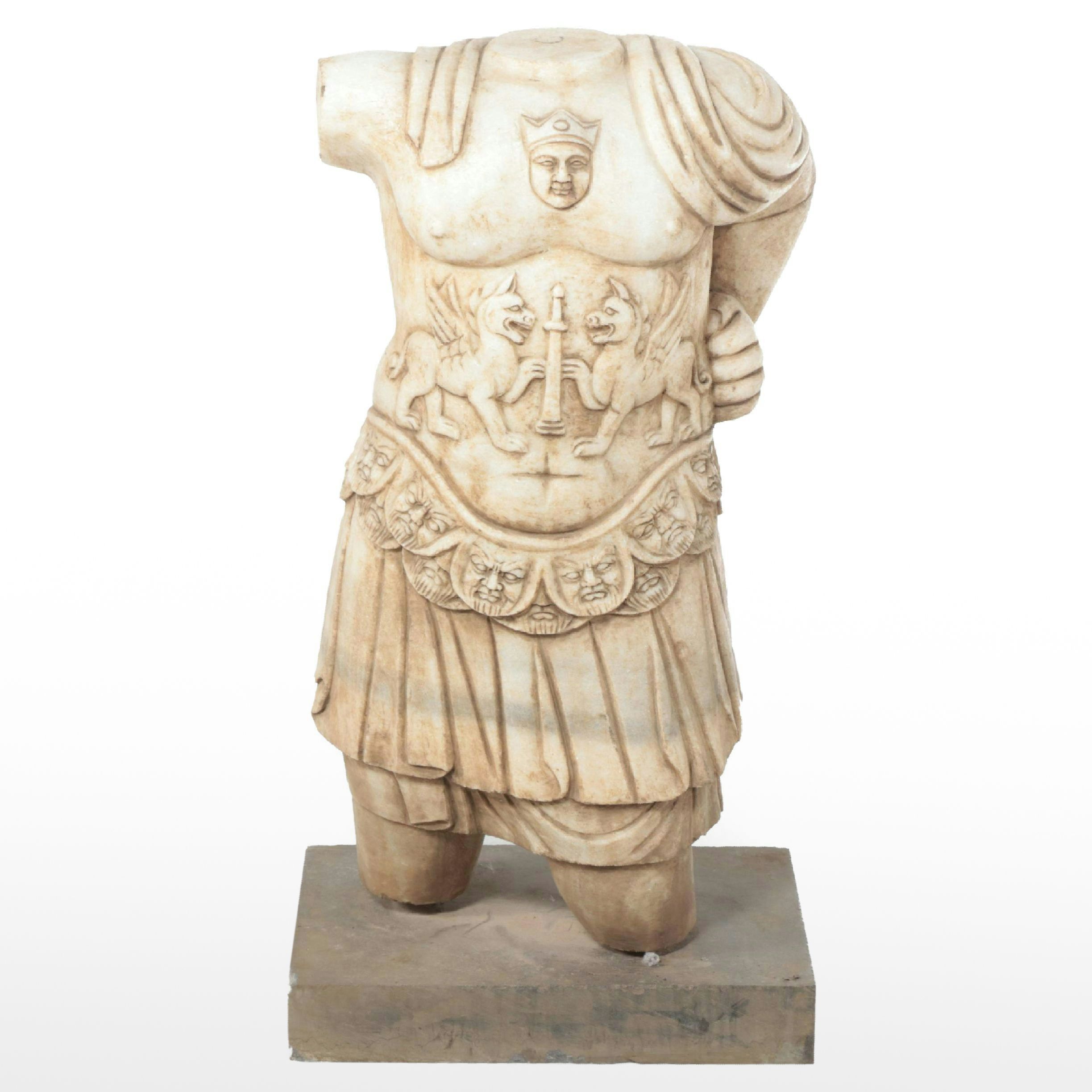 Roman/Classical Style Carved Stone Male Torso