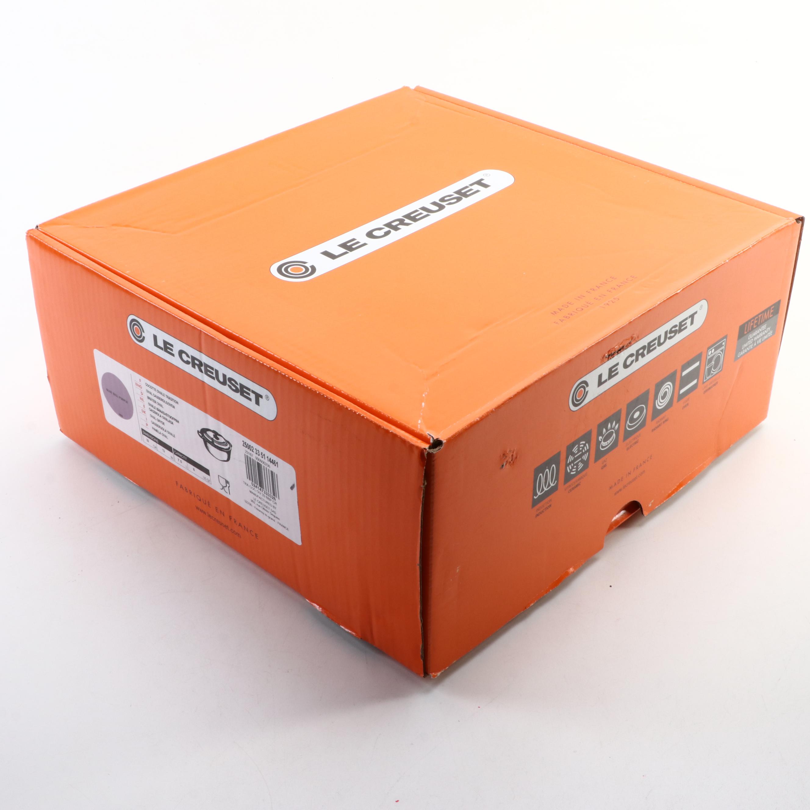 Le Creuset 33 (8qt) Blue Bell Purple Enameled Cast Iron Oval Casserole