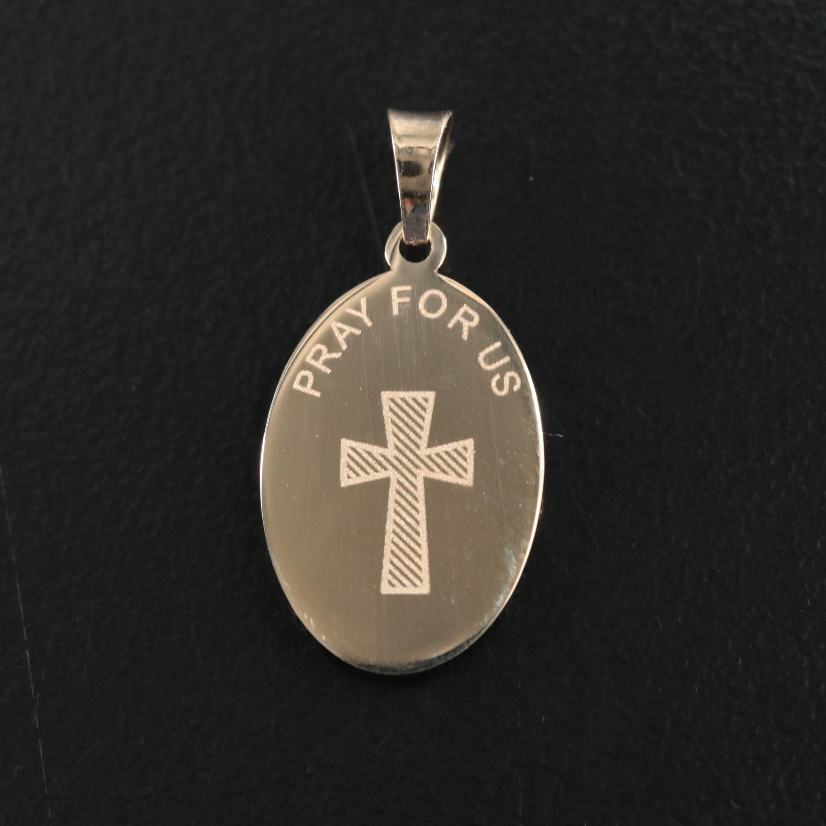 14K Mother Mary and Child Pendant