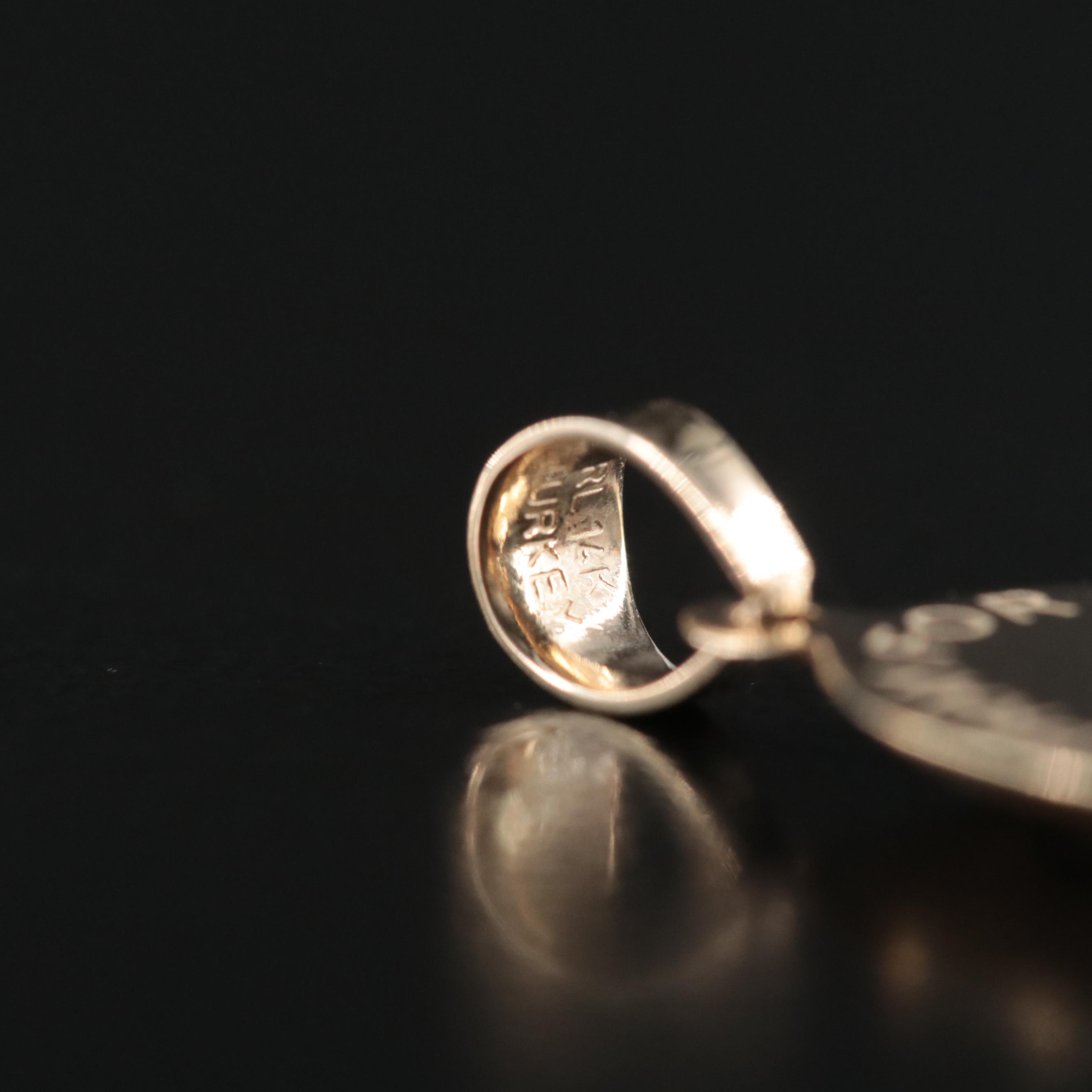 14K Mother Mary and Child Pendant