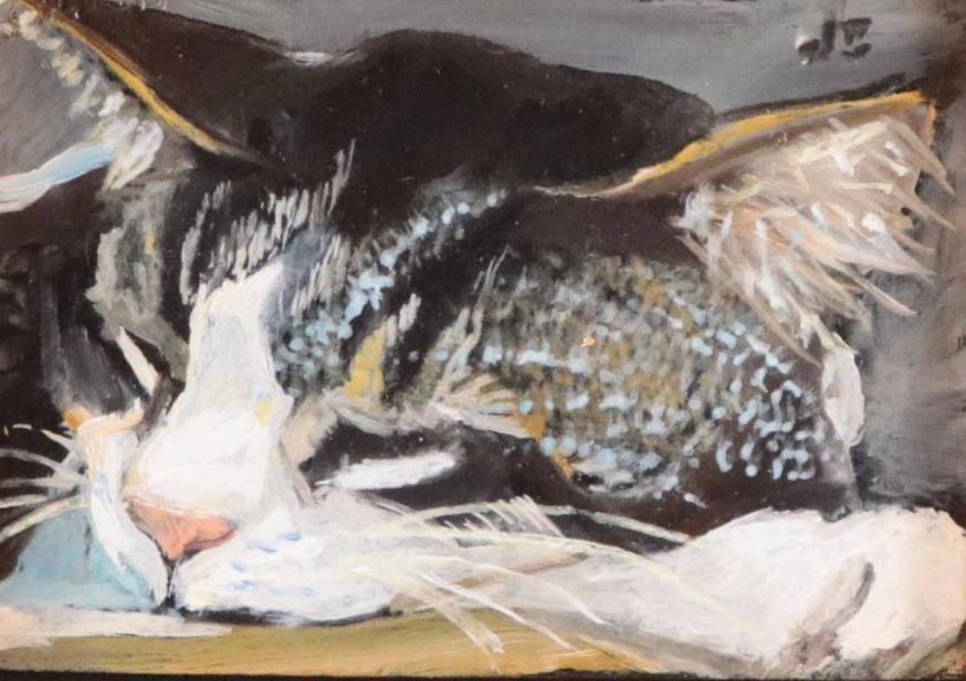 Jeff Claudio Oil Painting "Cat Nap"