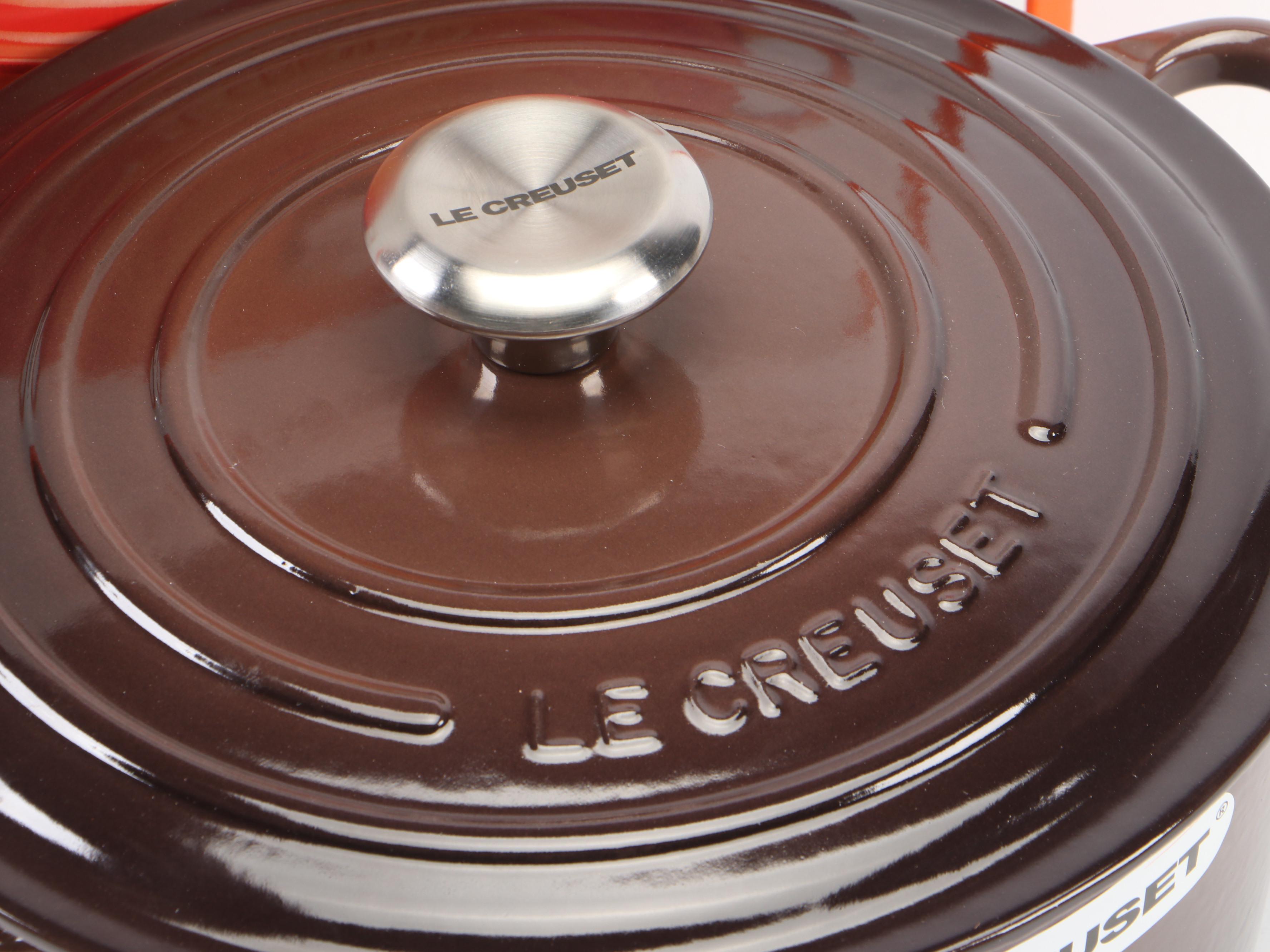 Le Creuset 26 (5.5 qt) Ganache Enameled Cast Iron Signature Round Casserole