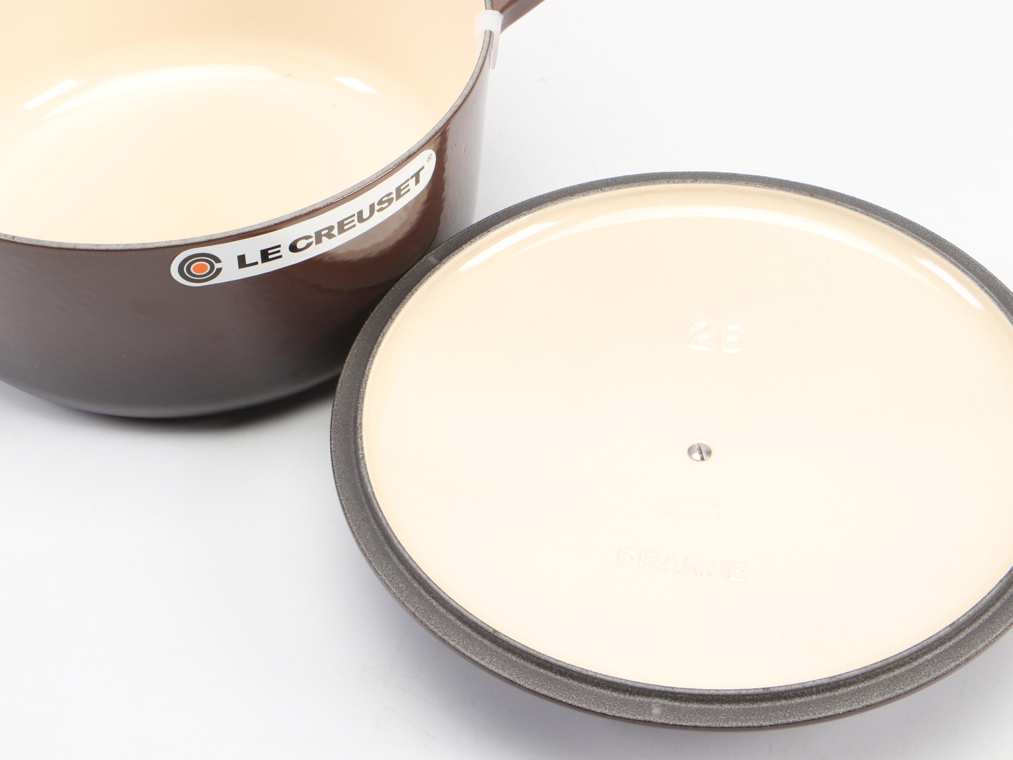 Le Creuset 26 (5.5 qt) Ganache Enameled Cast Iron Signature Round Casserole