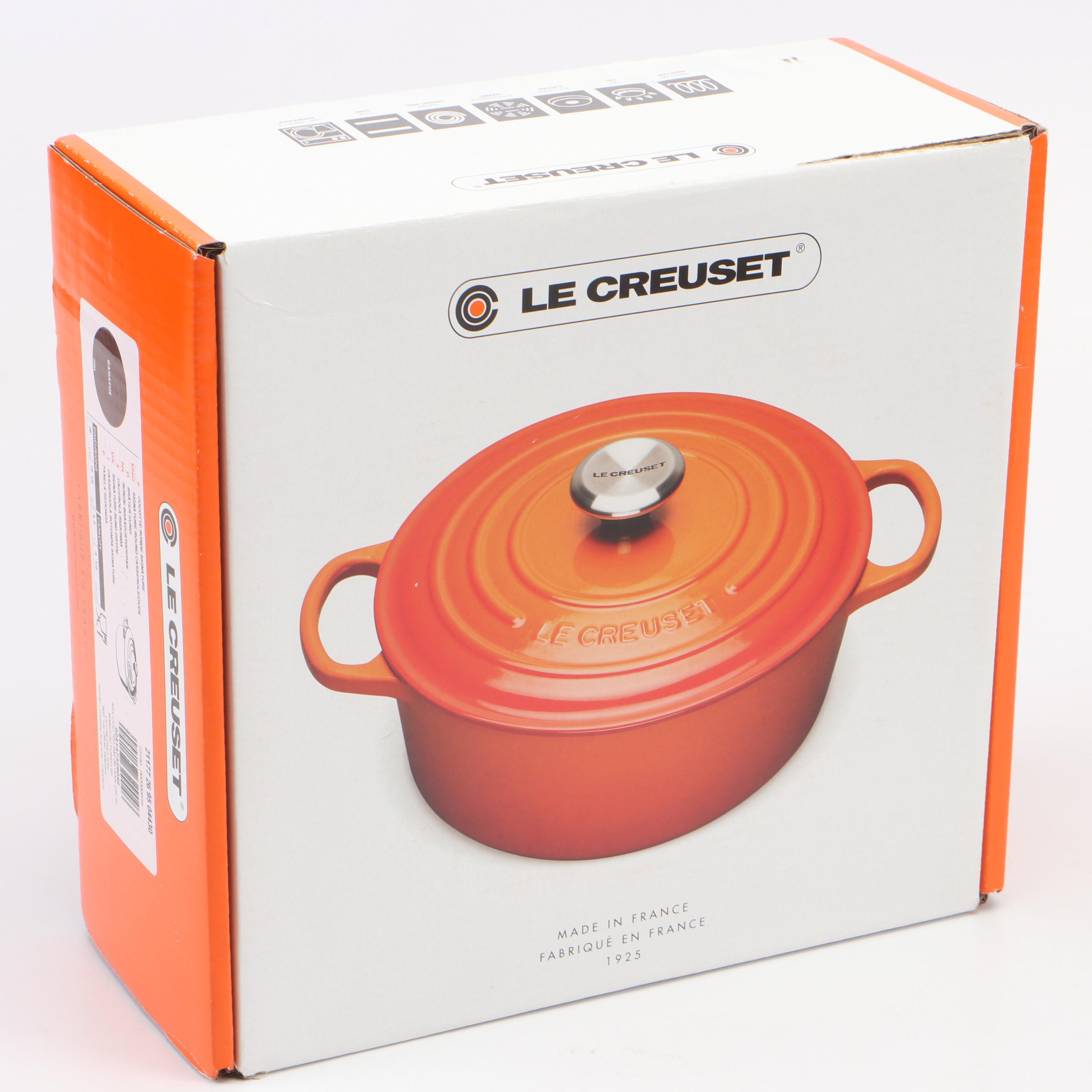 Le Creuset 26 (5.5 qt) Ganache Enameled Cast Iron Signature Round Casserole