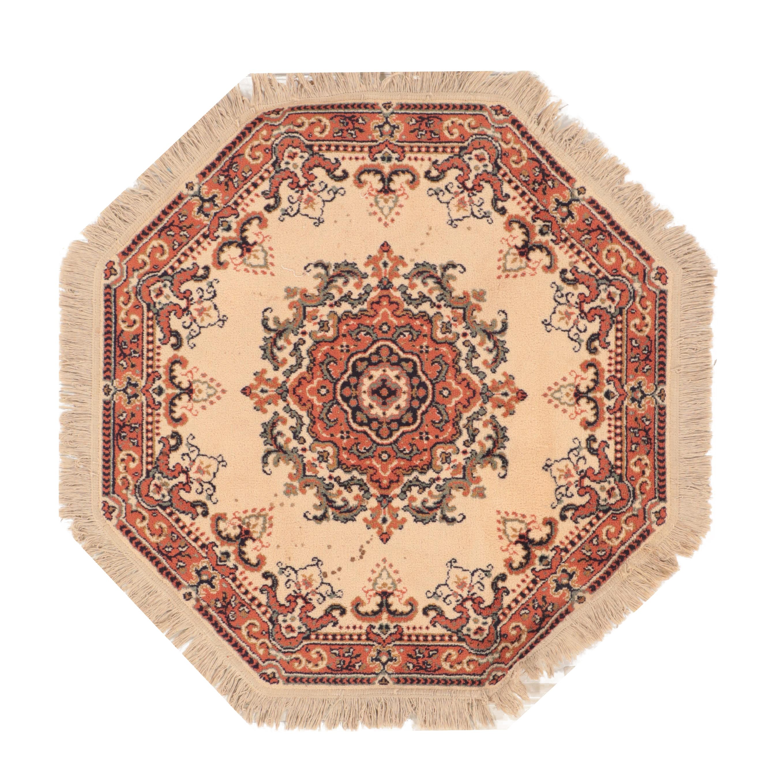 4'2 x 4'3 Octagonal Machine Made Persian Style Area Rug EBTH