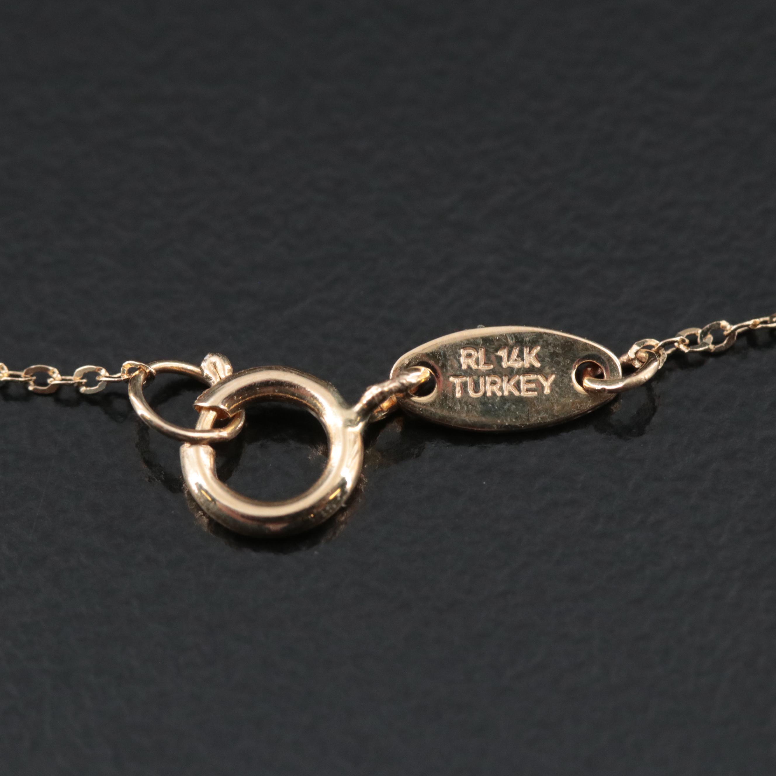 14K Infinity Cross Necklace with Two-Tone Accent