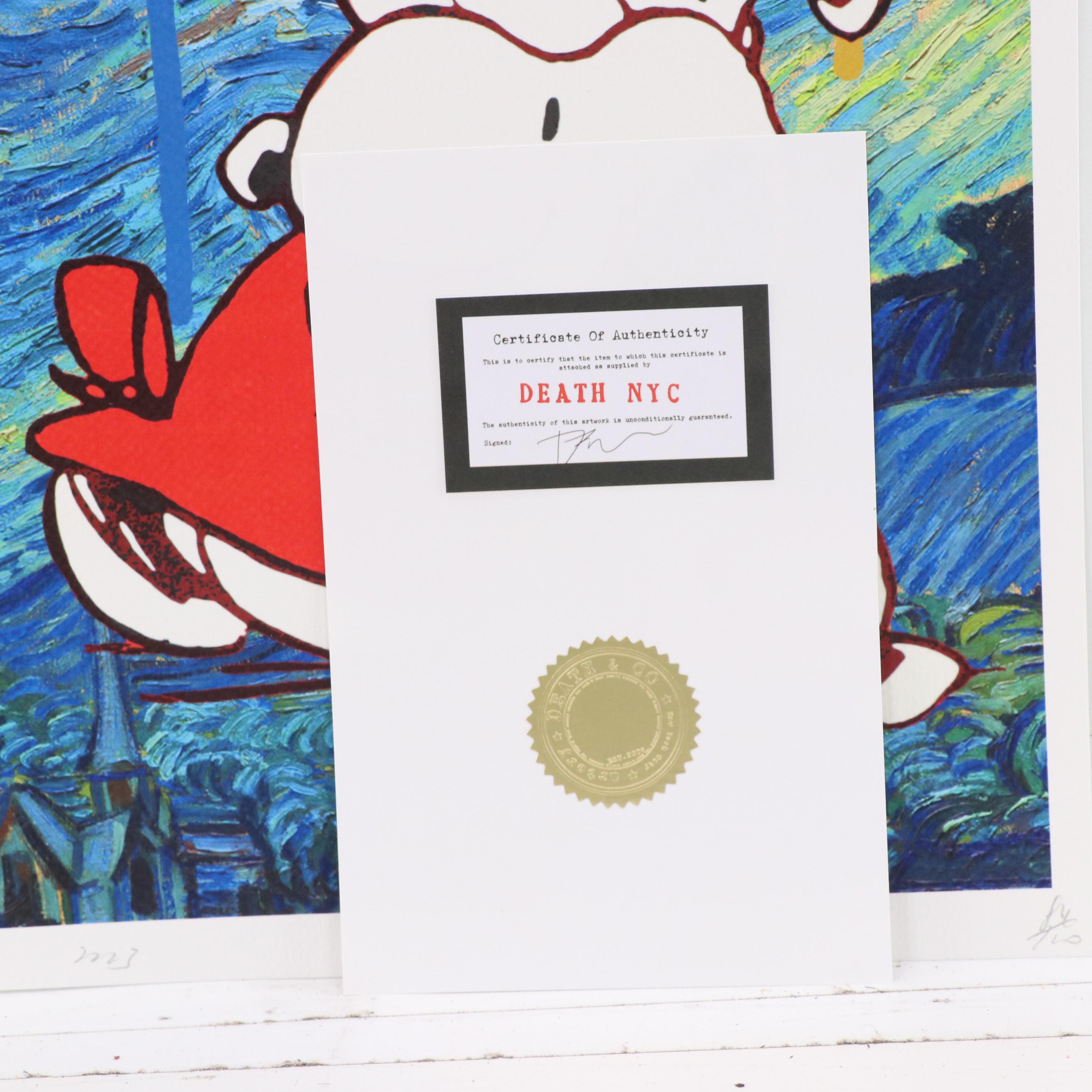Death NYC Pop Art Digital Print Featuring Snoopy x Van Gogh, 21st Century