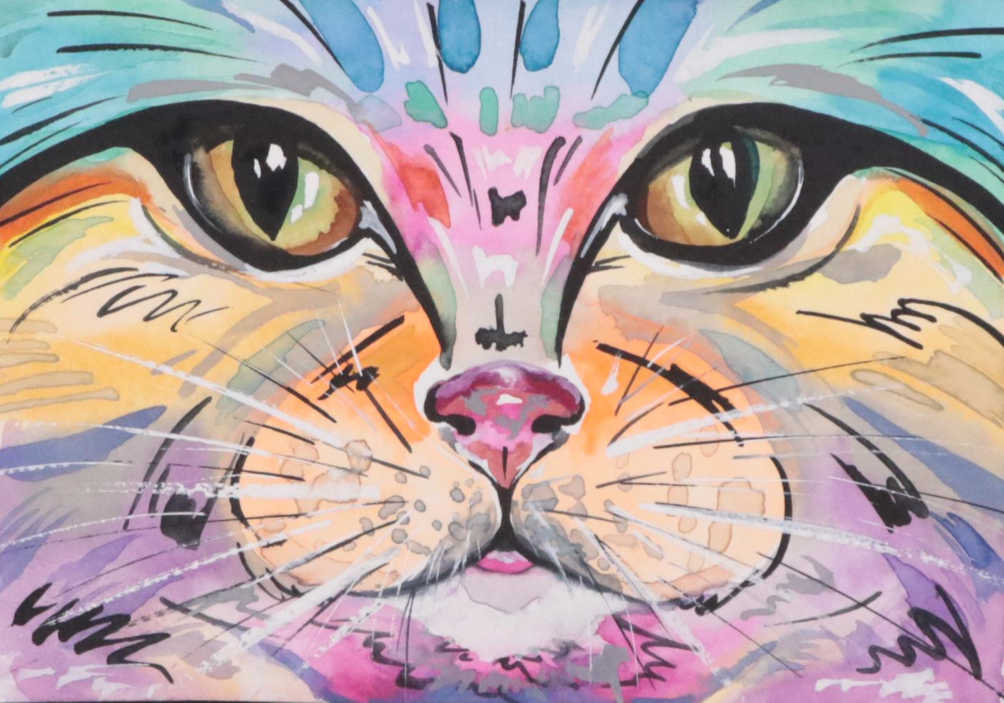 Watercolor Painting of Cat