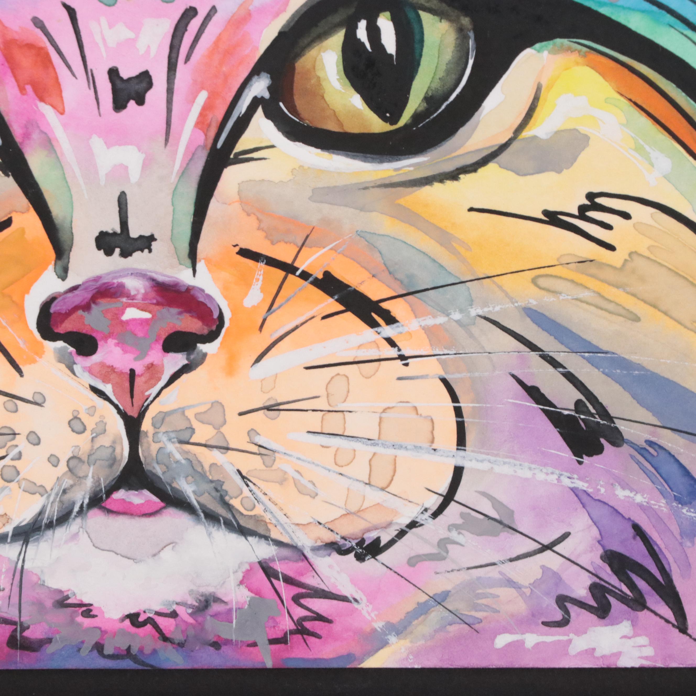 Watercolor Painting of Cat