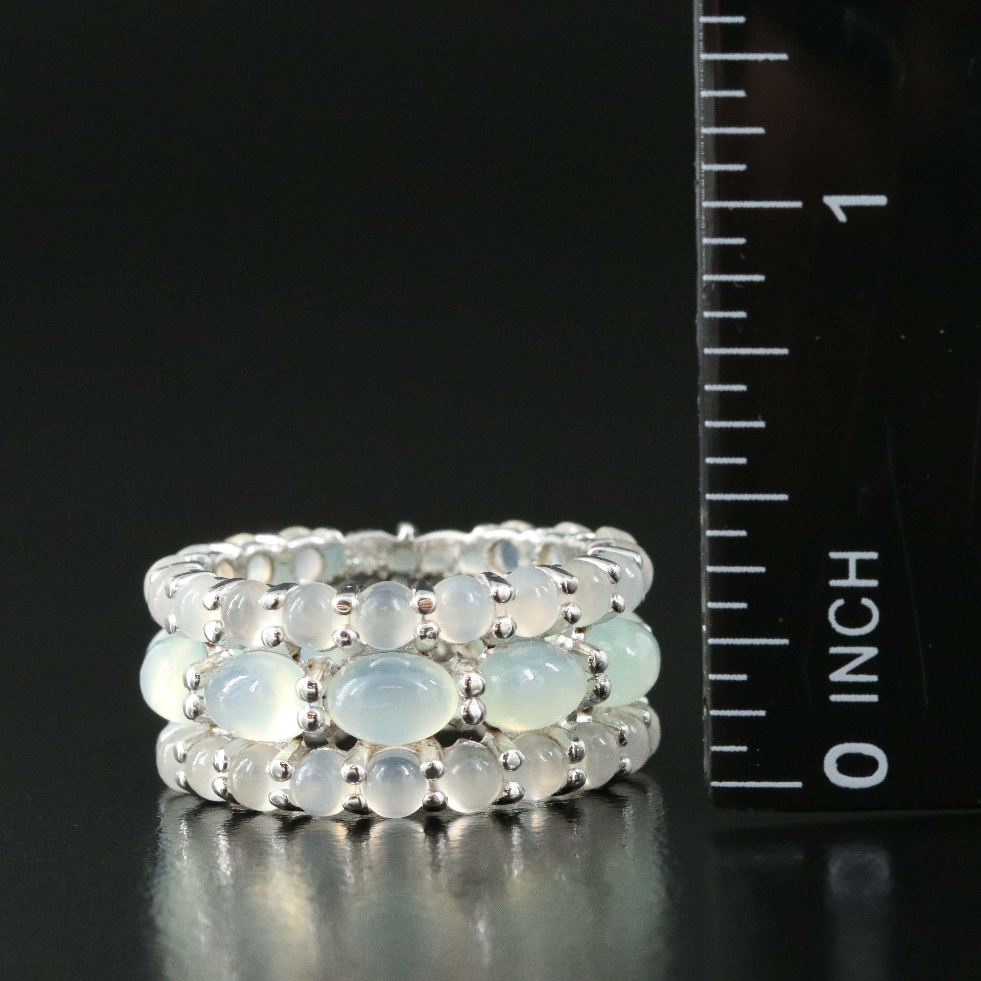 18K Wide Moonstone Band