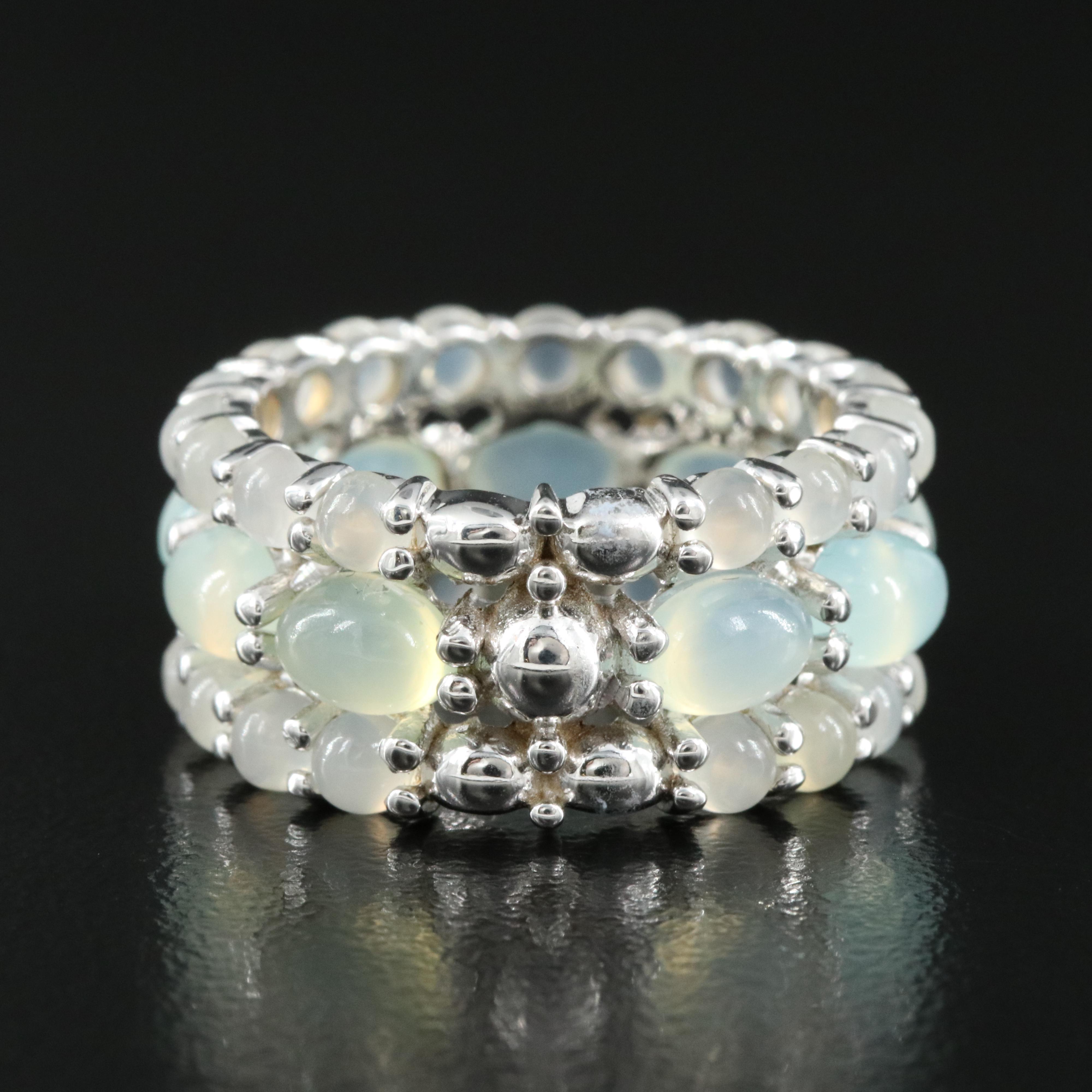 18K Wide Moonstone Band