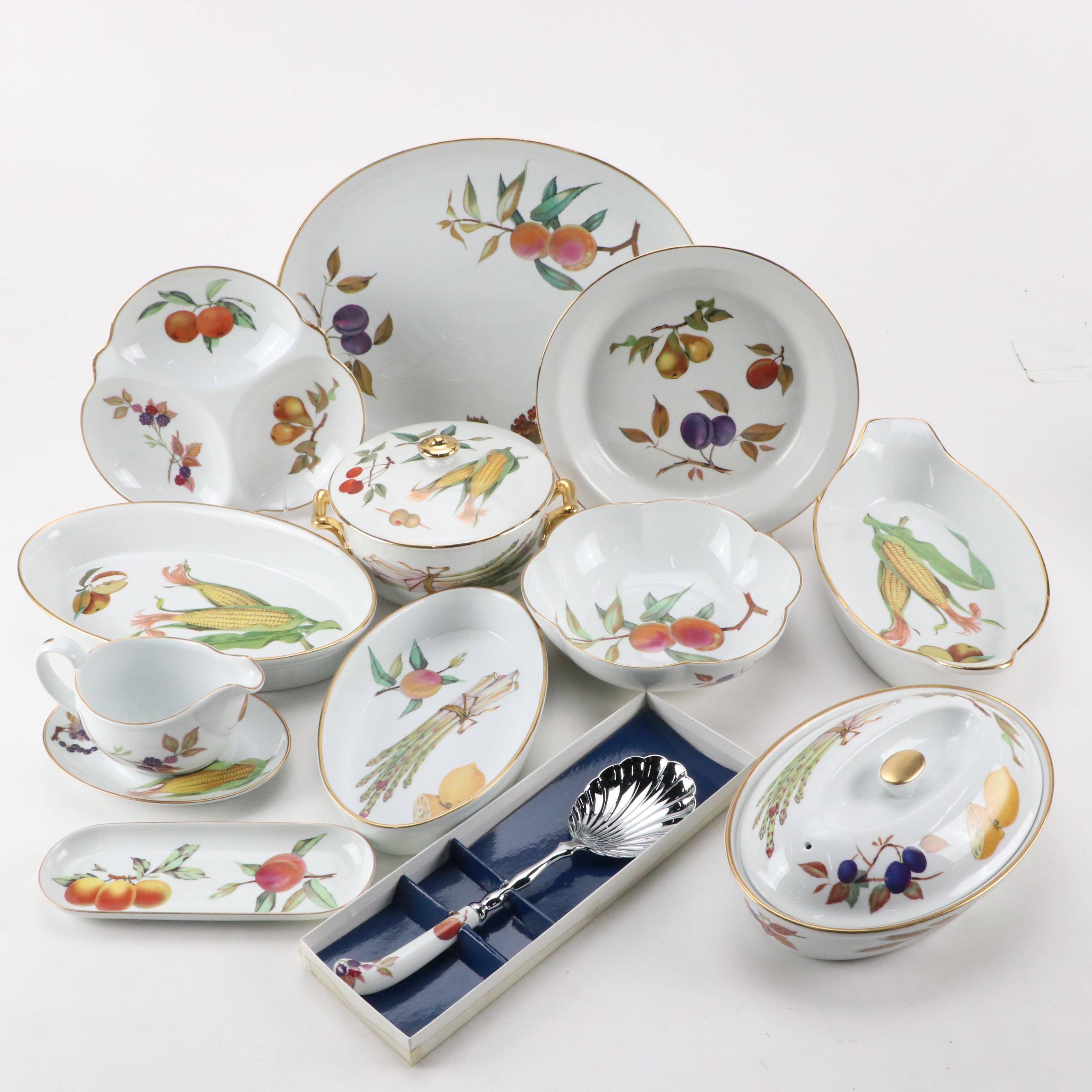 Royal Worcester "Evesham Gold" Porcelain Gravy Boat, Casserole Dishes and More