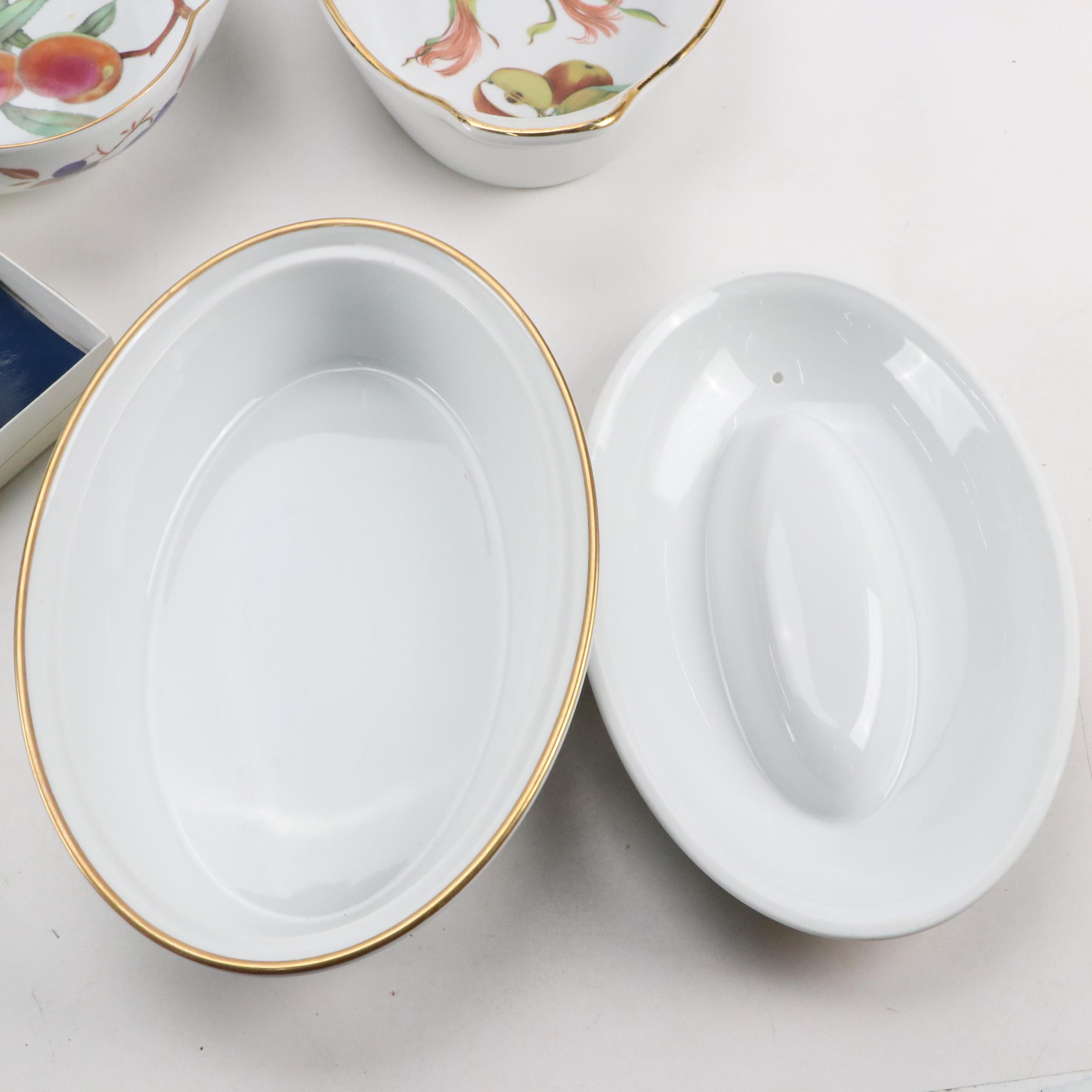 Royal Worcester "Evesham Gold" Porcelain Gravy Boat, Casserole Dishes and More
